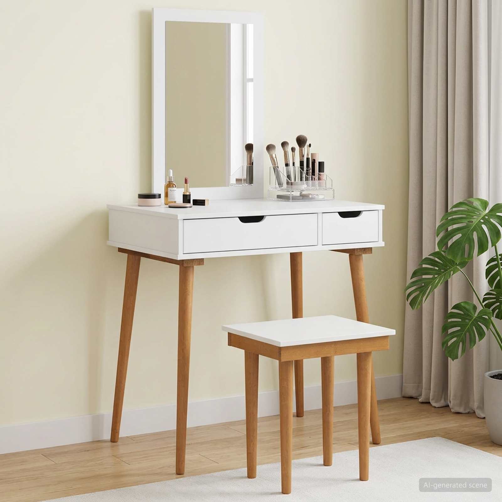 Toilettafel Set FAUSKE 3 pcs Wit 76 x 50 x 143 cm