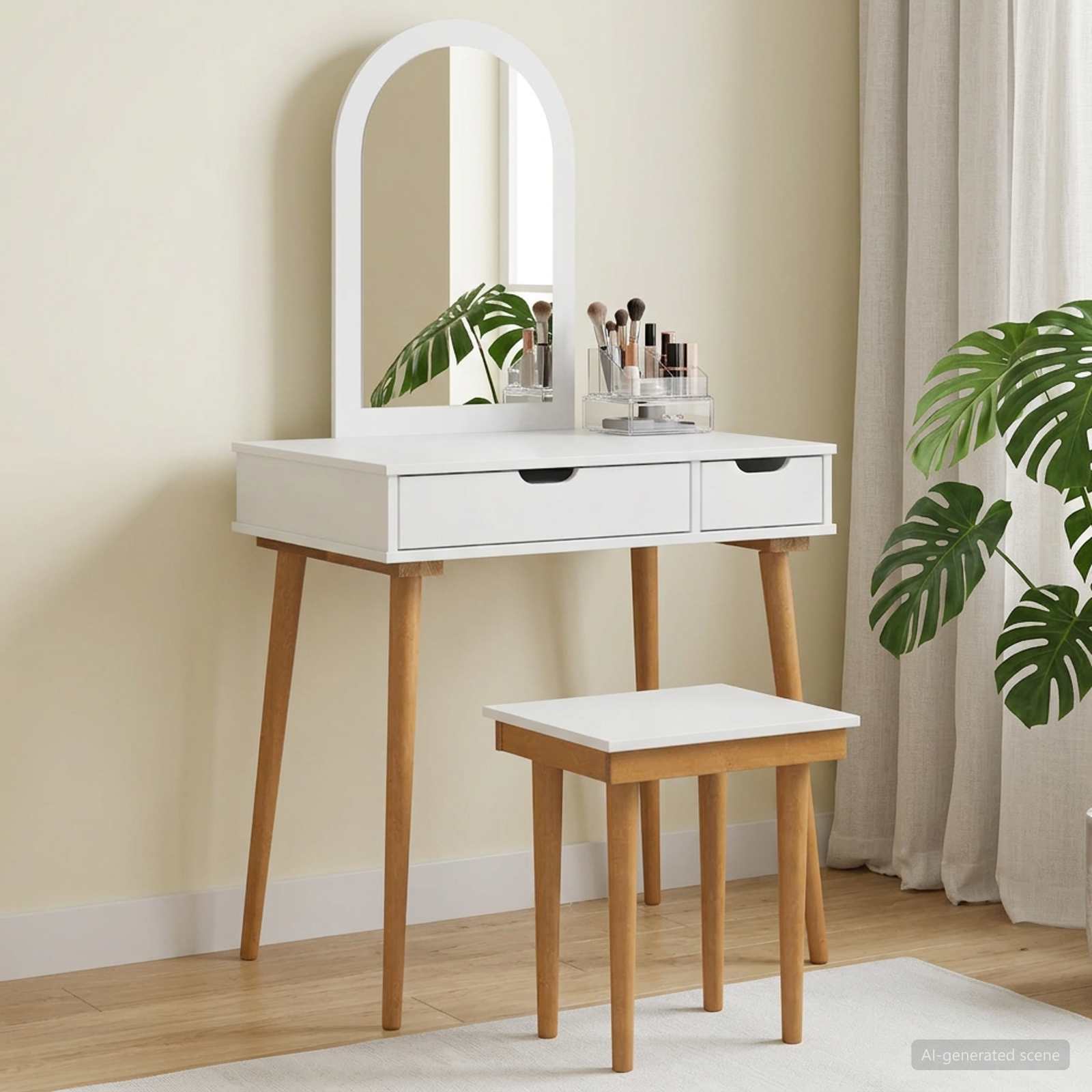 Toilettafel Set FAUSKE 3 pcs Wit 76 x 50 x 143 cm