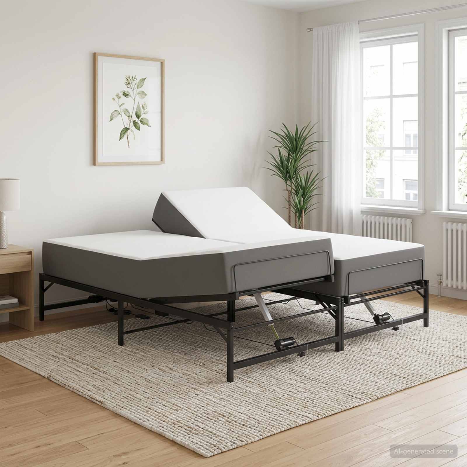 Elektrisch Verstelbaar Bedframe Zwart 90 x 213 cm Staal – afbeelding 1
