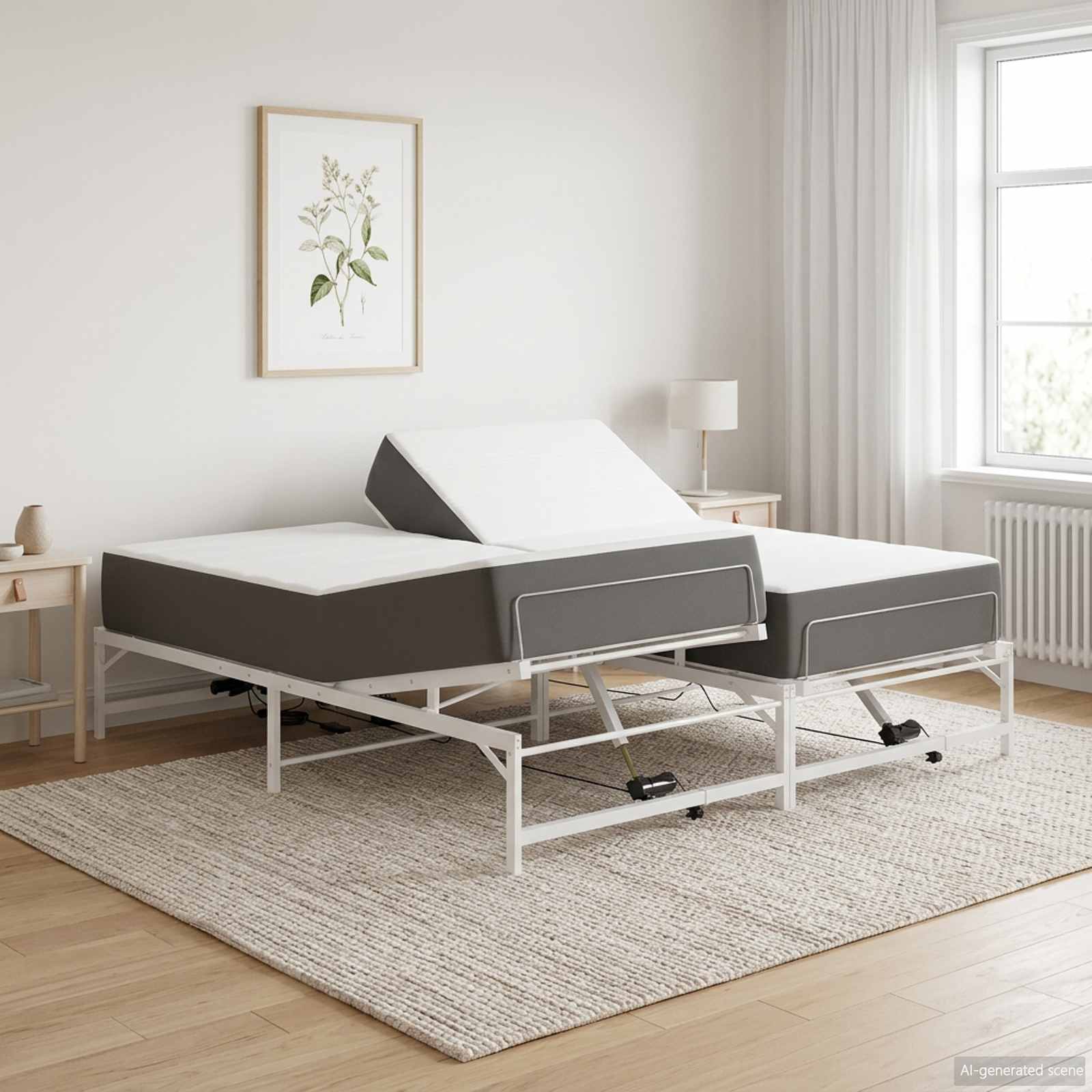 Elektrisch Verstelbaar Bedframe Wit 180 x 200 cm Staal – afbeelding 1