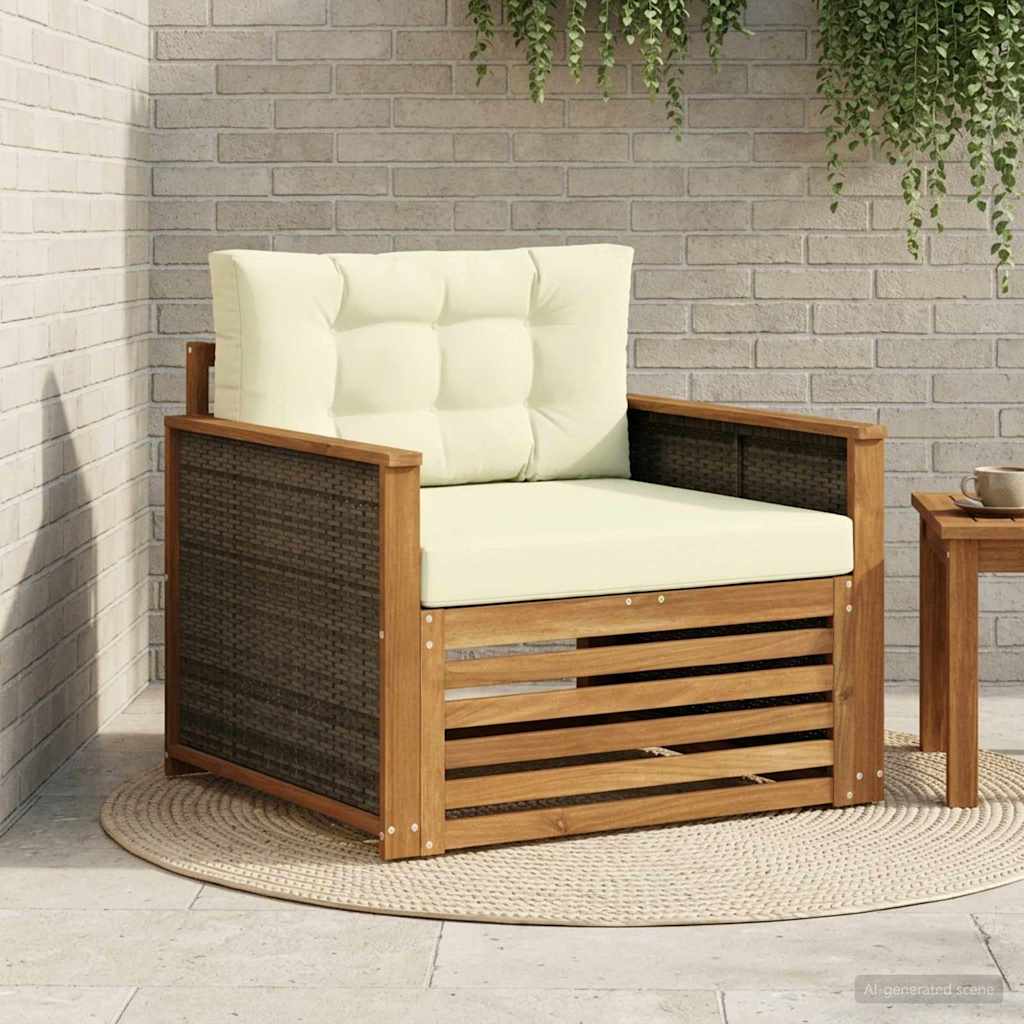 Buiten Midden Sofa Massief Acaciahout Naturel – afbeelding 1