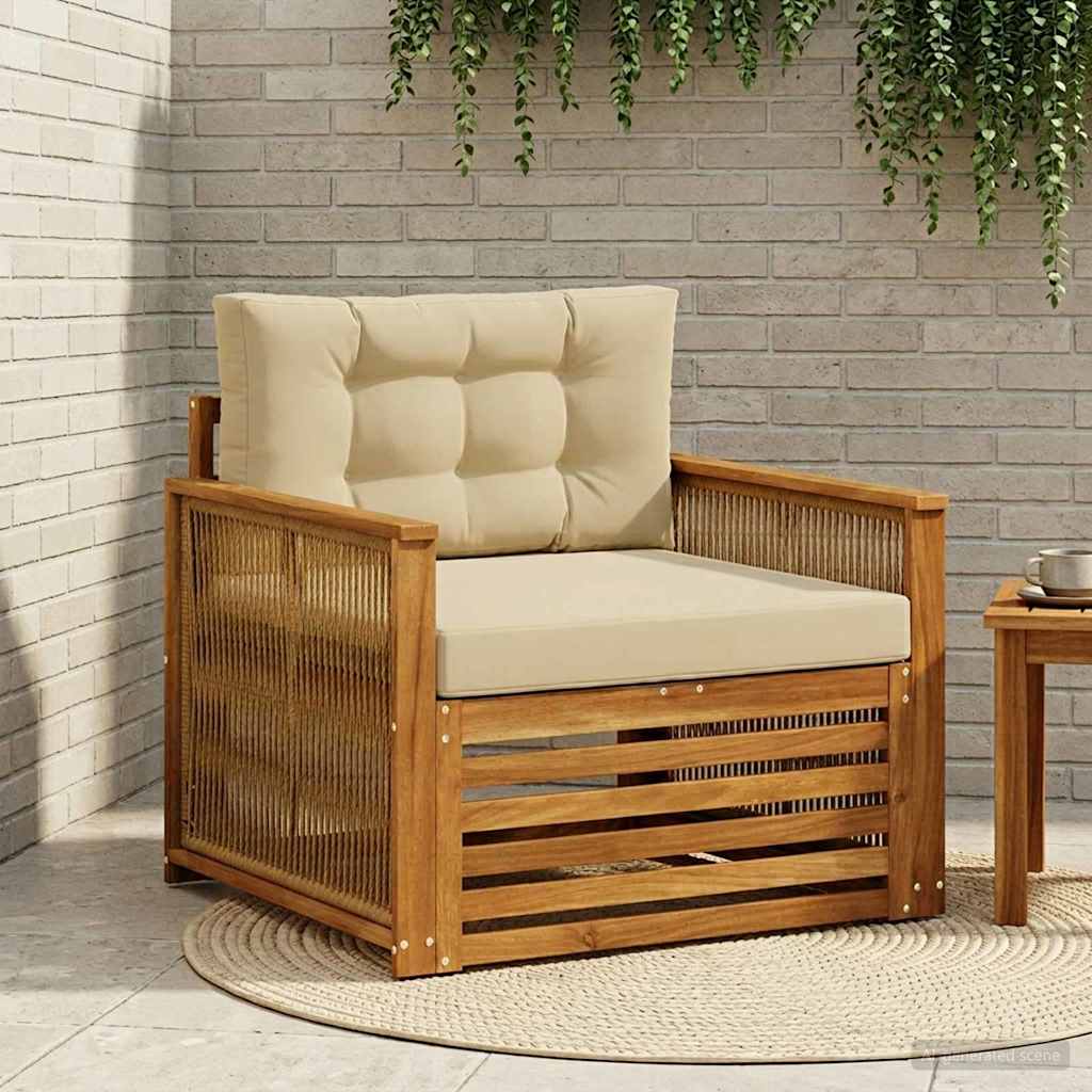Buiten Midden Sofa Massief Acaciahout Naturel – afbeelding 1