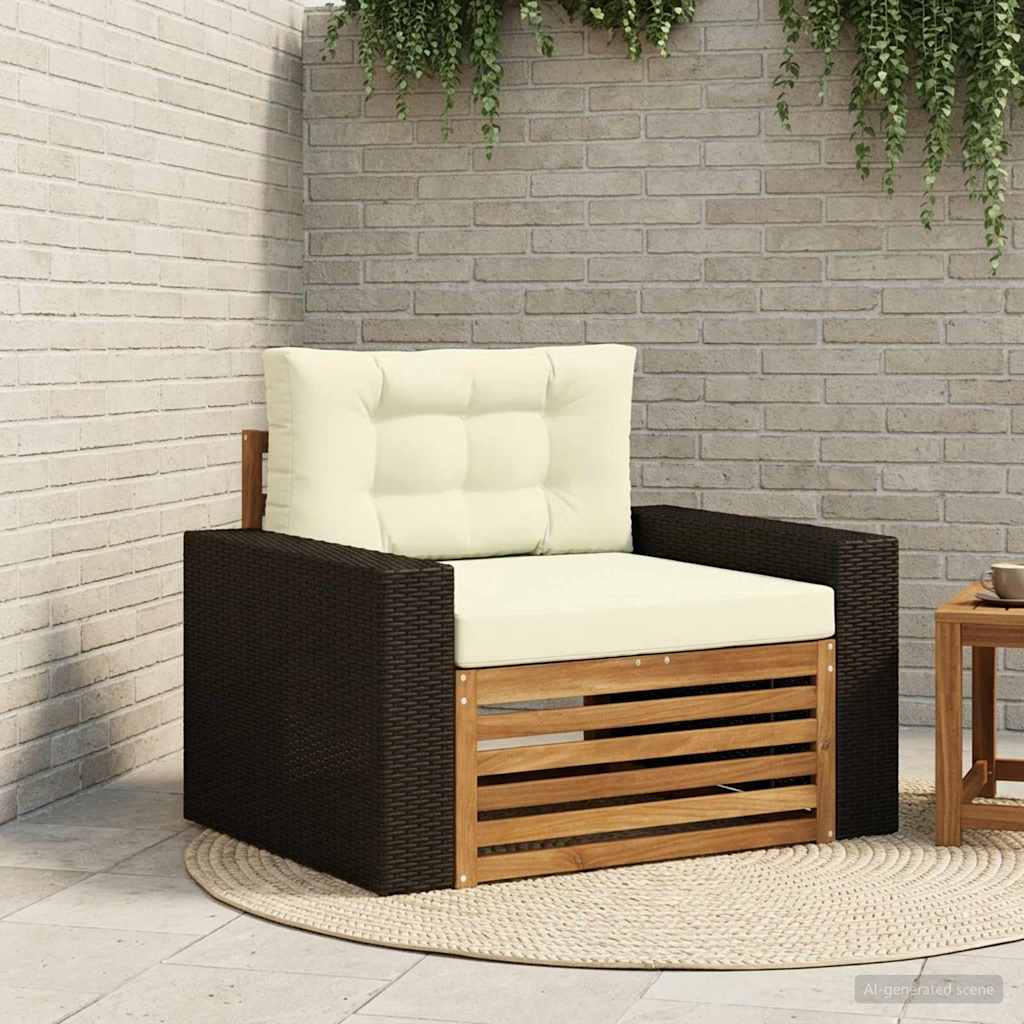Buiten Midden Sofa Massief Acaciahout Naturel – afbeelding 1