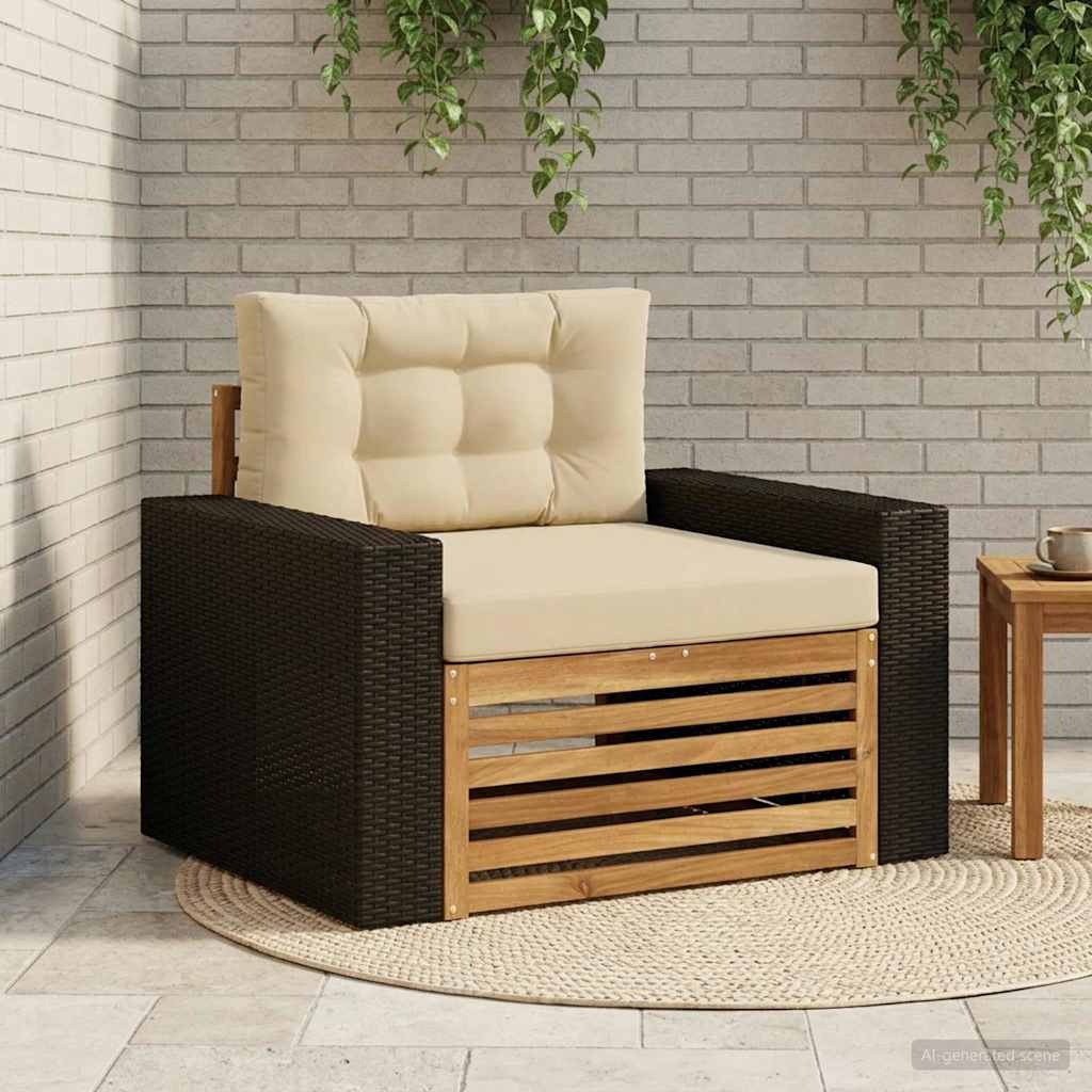 Buiten Midden Sofa Massief Acaciahout Naturel – afbeelding 1