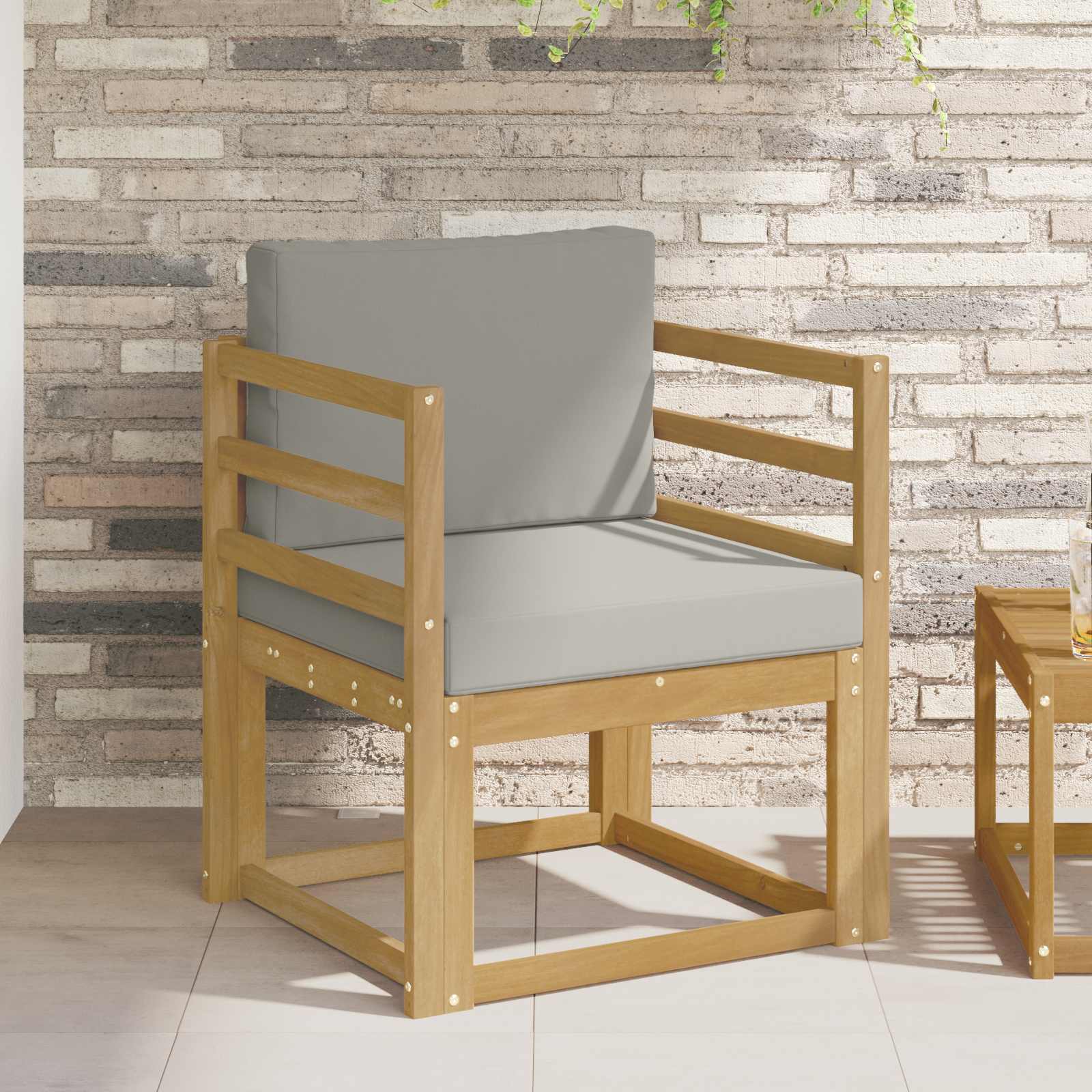 2 Stuk Buiten bankenset Polyester Wit en Lichtgrijs