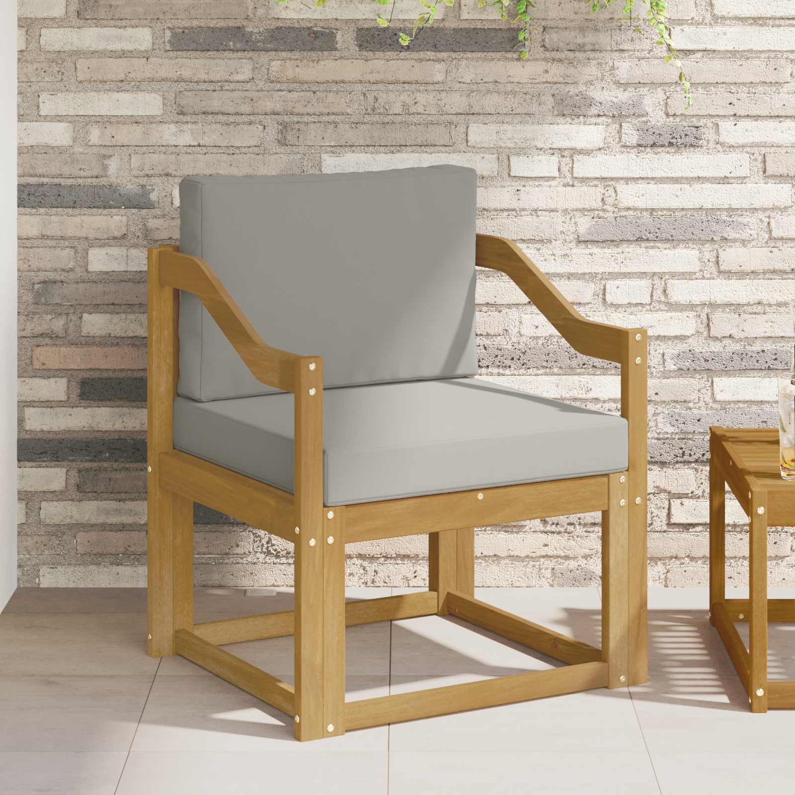 2 Stuk Buiten bankenset Polyester Wit en Lichtgrijs