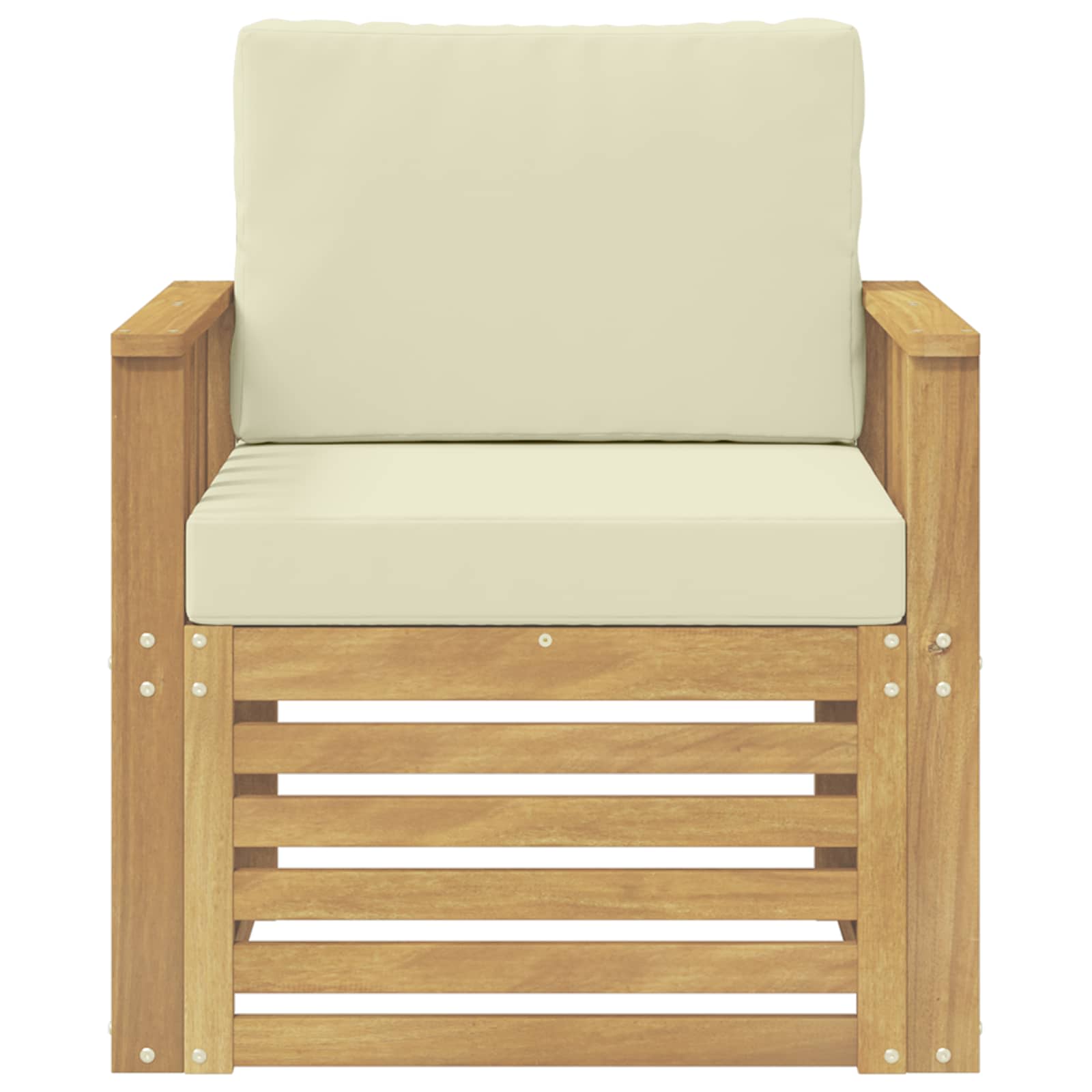 2 Stuk Buiten bankenset Polyester Wit en Crème – afbeelding 3