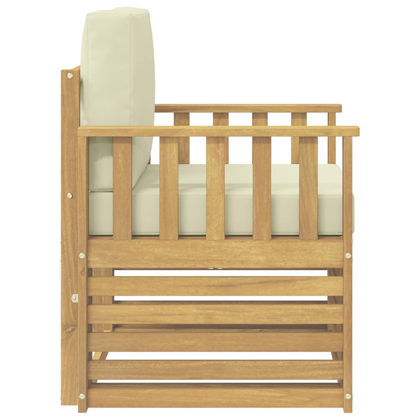 2 Stuk Buiten bankenset Polyester Wit en Crème – afbeelding 4