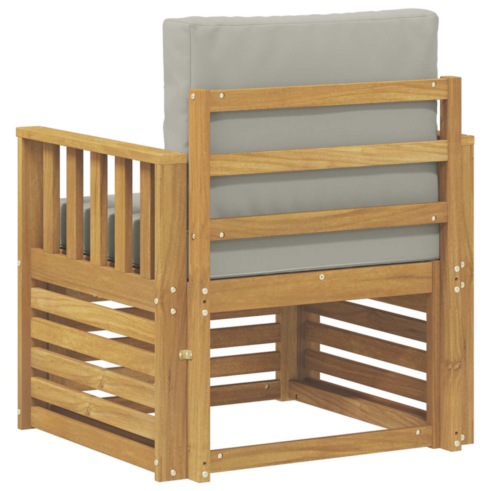 2 Stuk Buiten bankenset Polyester Wit en Lichtgrijs – afbeelding 5