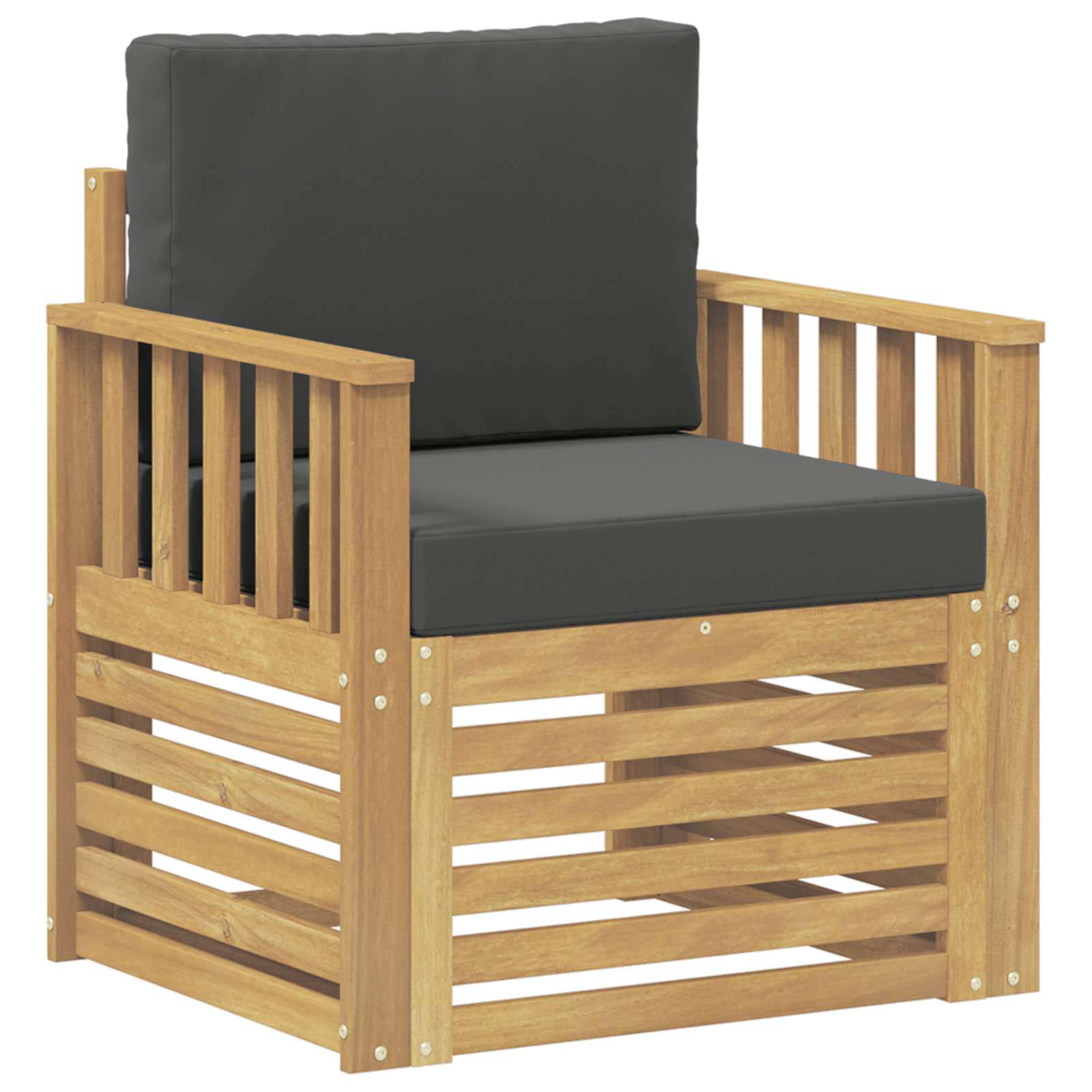2 Stuk Buiten bankenset Polyester Wit en Anthraciet – afbeelding 2