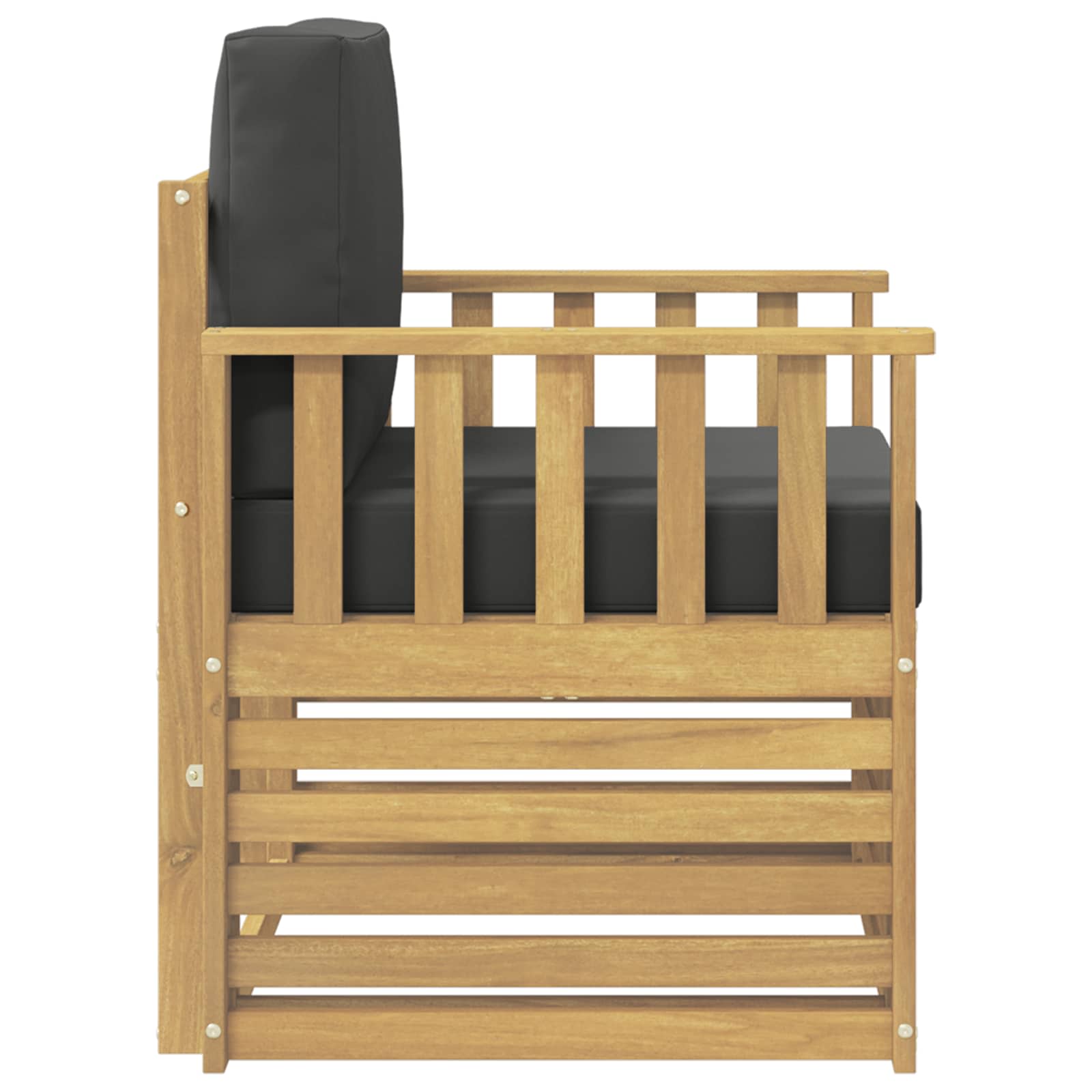 2 Stuk Buiten bankenset Polyester Wit en Anthraciet – afbeelding 4