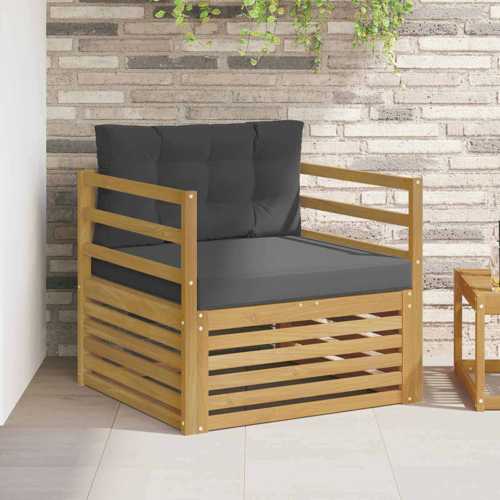 Tuinbank Wit en antracietkleurig – afbeelding 1