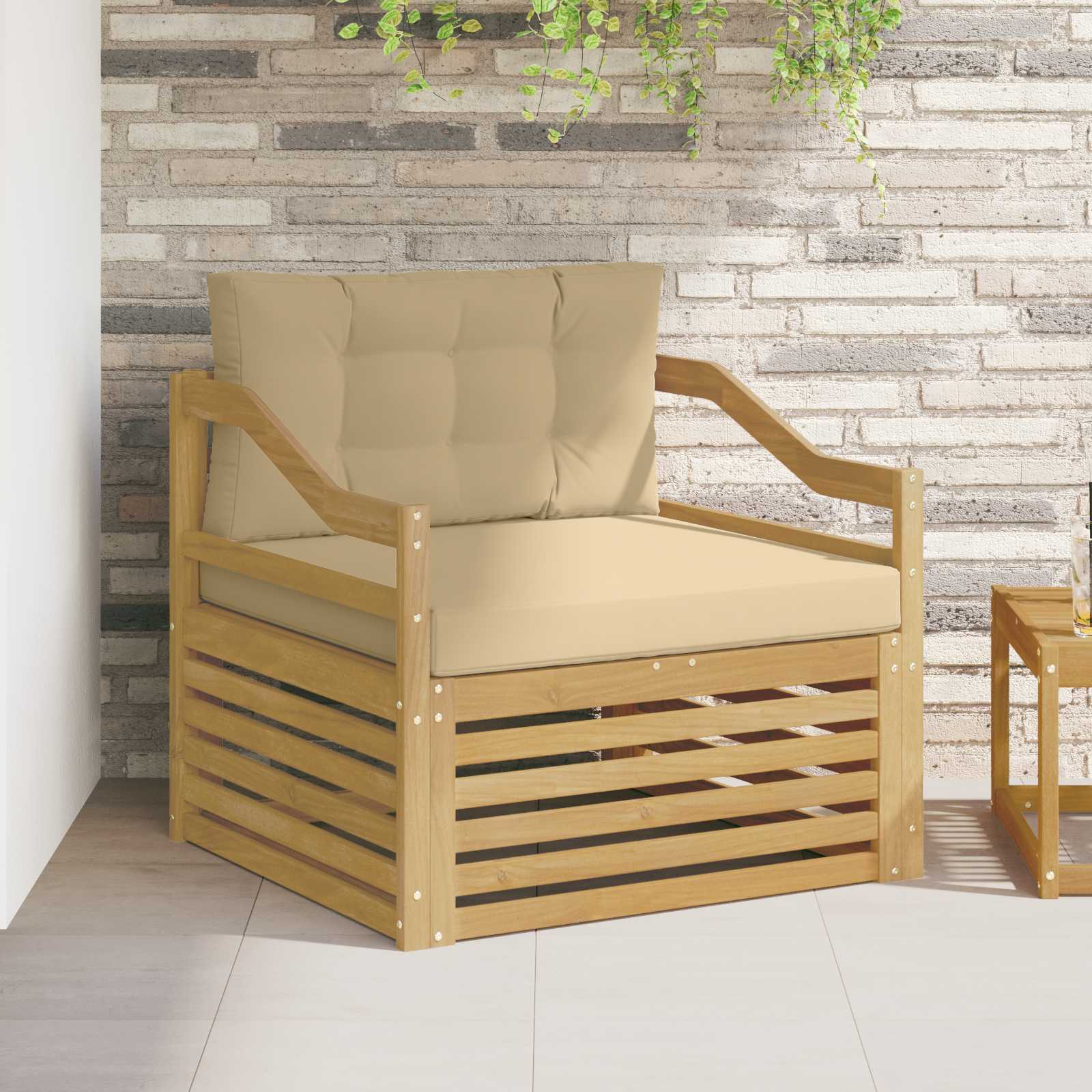 Tuinbank Wit en Beige – afbeelding 1