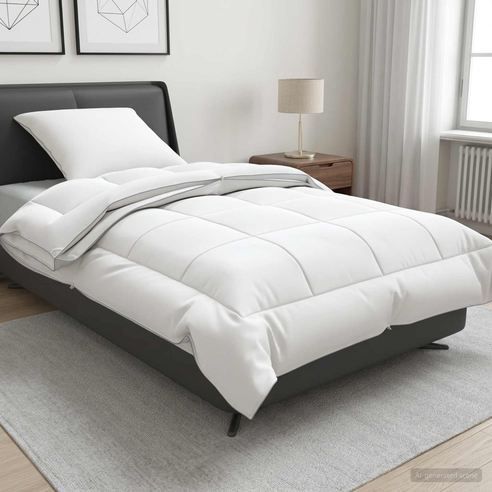 Dekbed en Kussen Set 2 st 137x200 cm 4 seizoenen 140+220 GSM – afbeelding 1