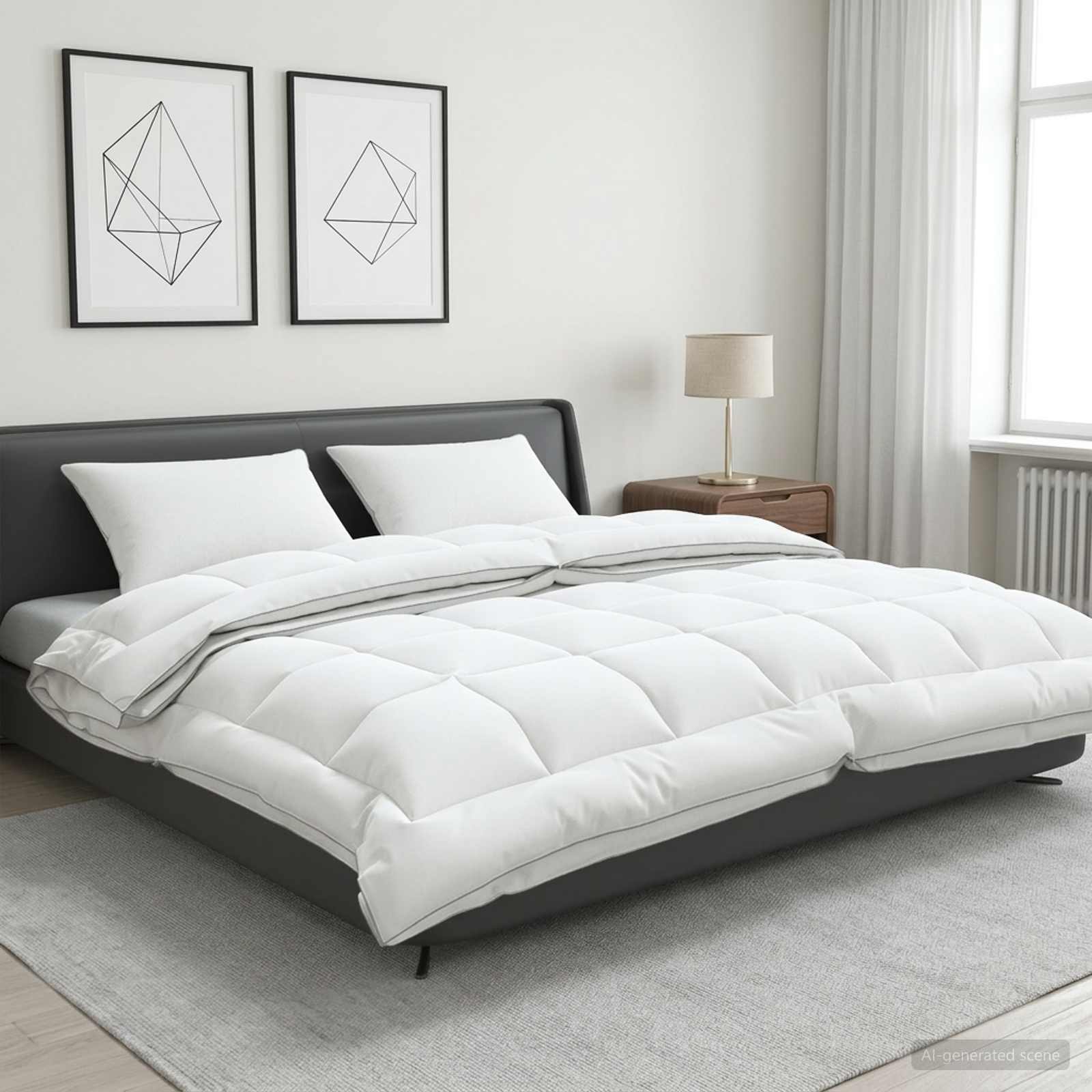 Dekbed en Kussen Set 3 st 200x220 cm 4 seizoenen 140+220 GSM – afbeelding 1