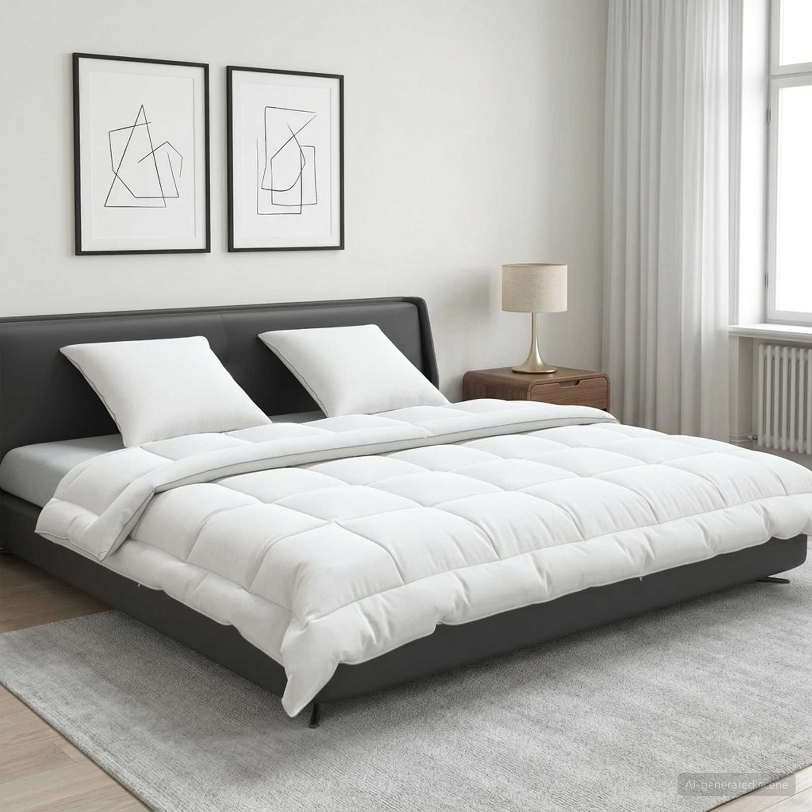Dekbed en Kussen Set 3 st 200x200 cm Zomer 200 GSM Wol Wit