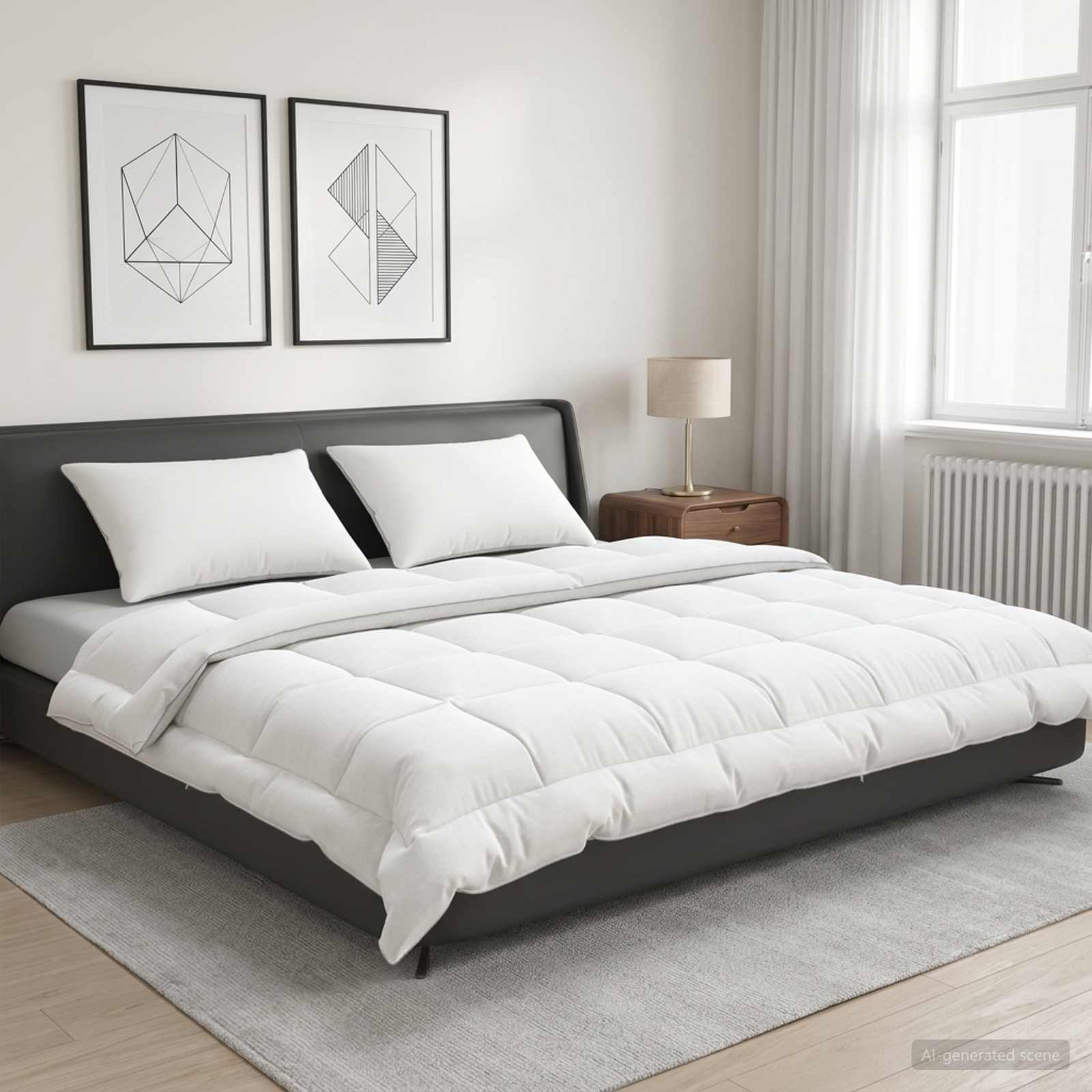 Dekbed en Kussen Set 3 st 220x240 cm Zomer 200 GSM Wol Wit