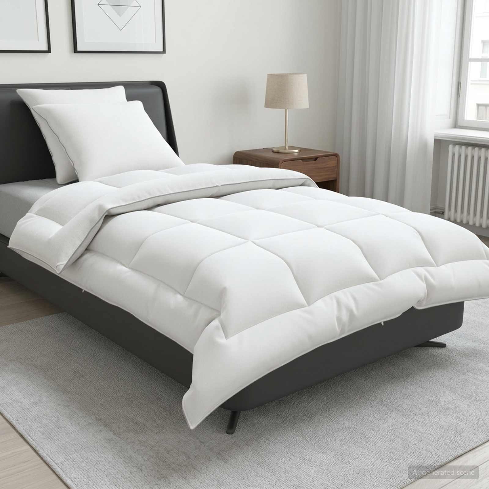 Dekbed en Kussen Set 3 st 135 x 220 cm 4 seizoenen 300 GSM Wol