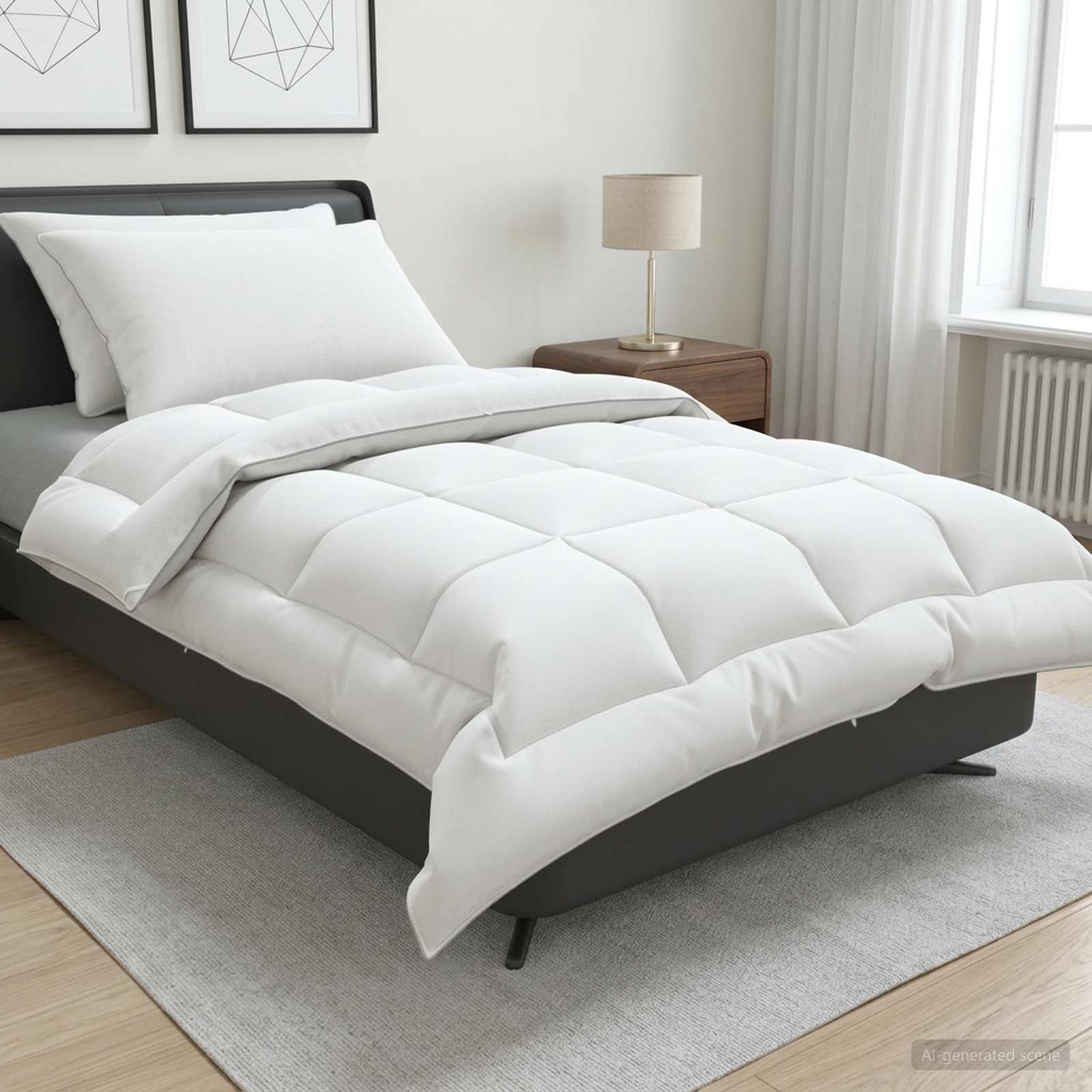 Dekbed en Kussen Set 3 st 155 x 220 cm 4 seizoenen 300 GSM Wol – afbeelding 1