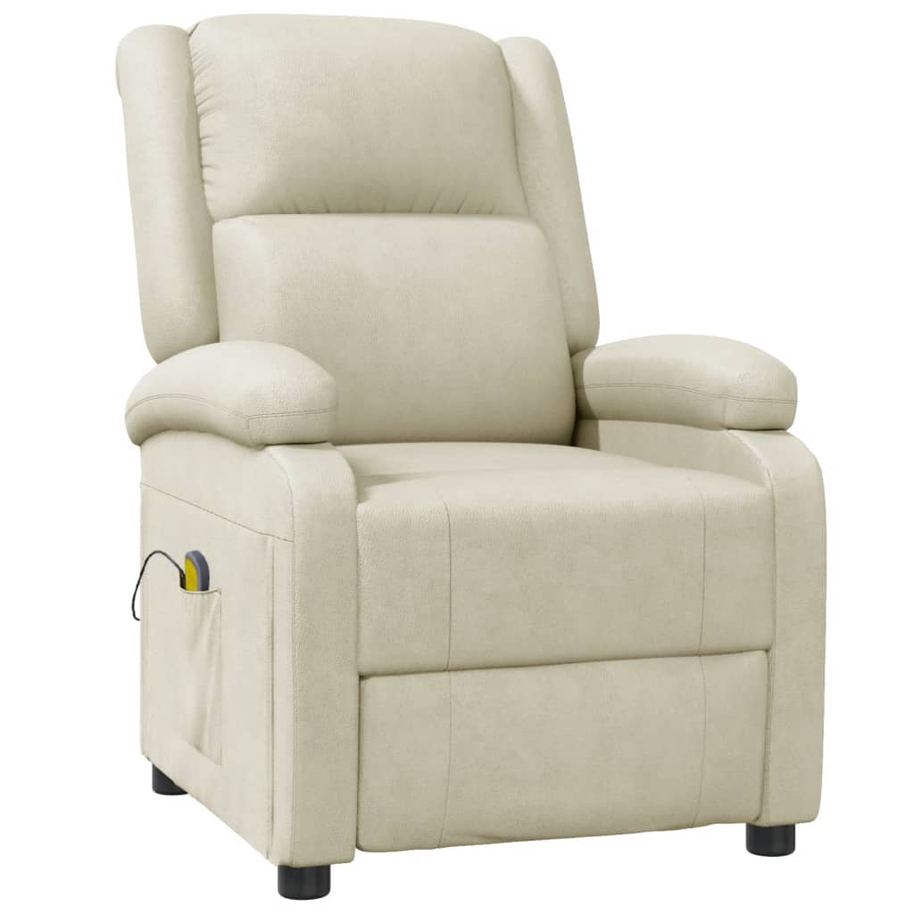 Massagestoel kunstleer crèmekleurig – afbeelding 2