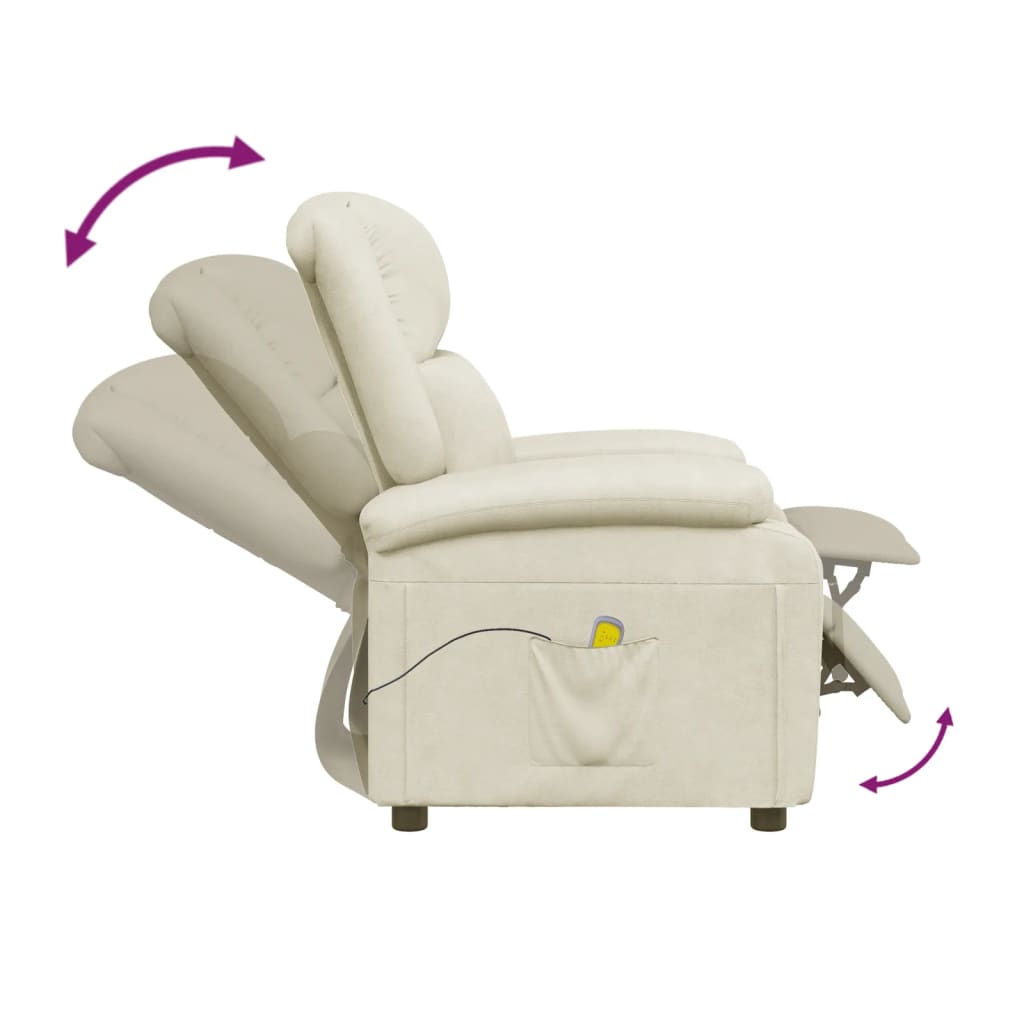 Massagestoel kunstleer crèmekleurig – afbeelding 6