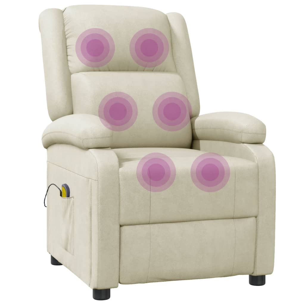 Massagestoel kunstleer crèmekleurig – afbeelding 7