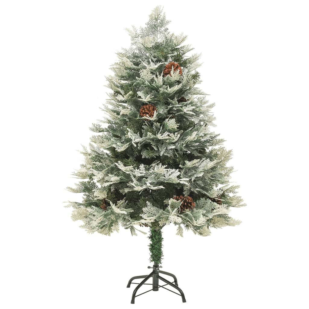 Kerstboom met LED en dennenappels 150 cm PVC en PE groen – afbeelding 2