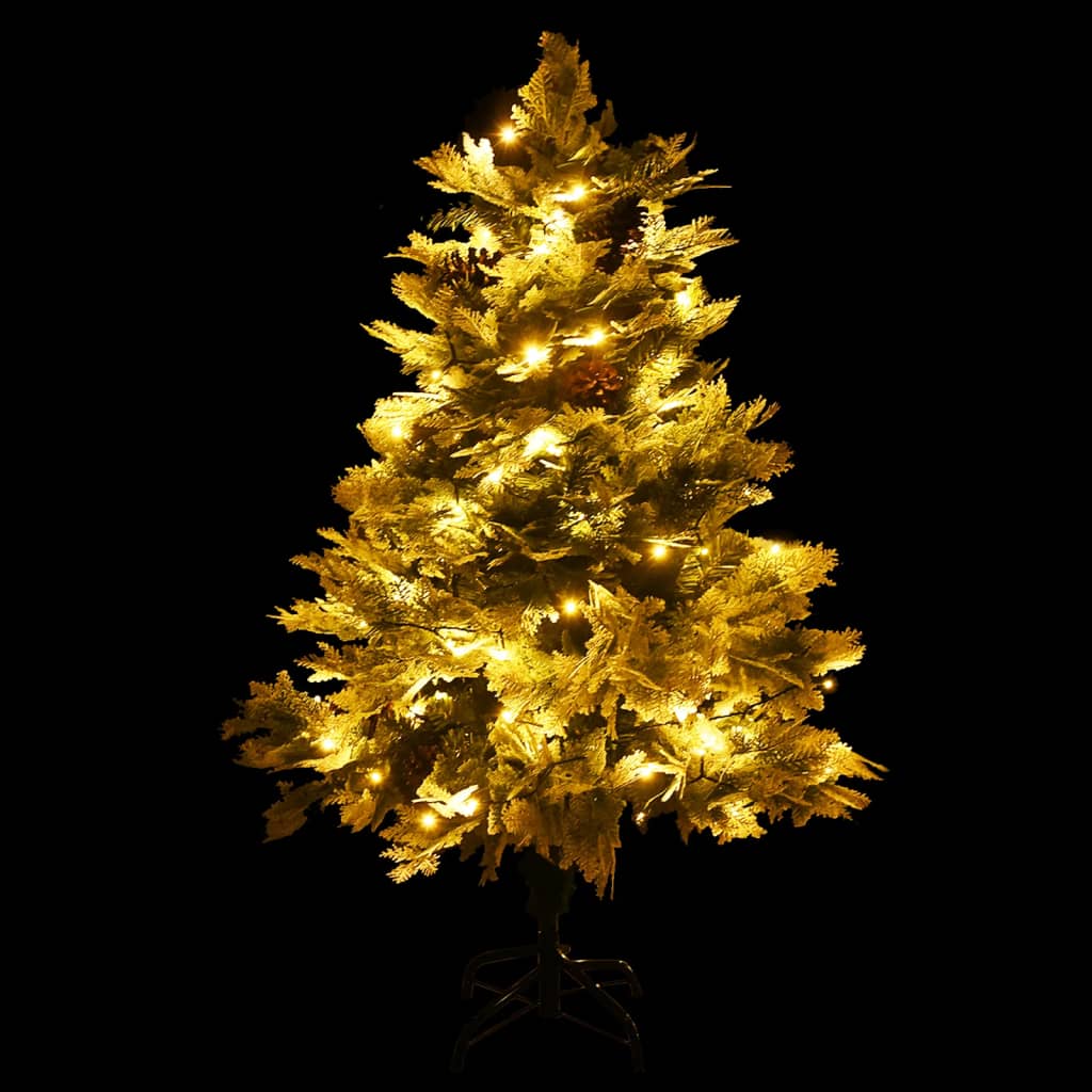 Kerstboom met LED en dennenappels 150 cm PVC en PE groen – afbeelding 3