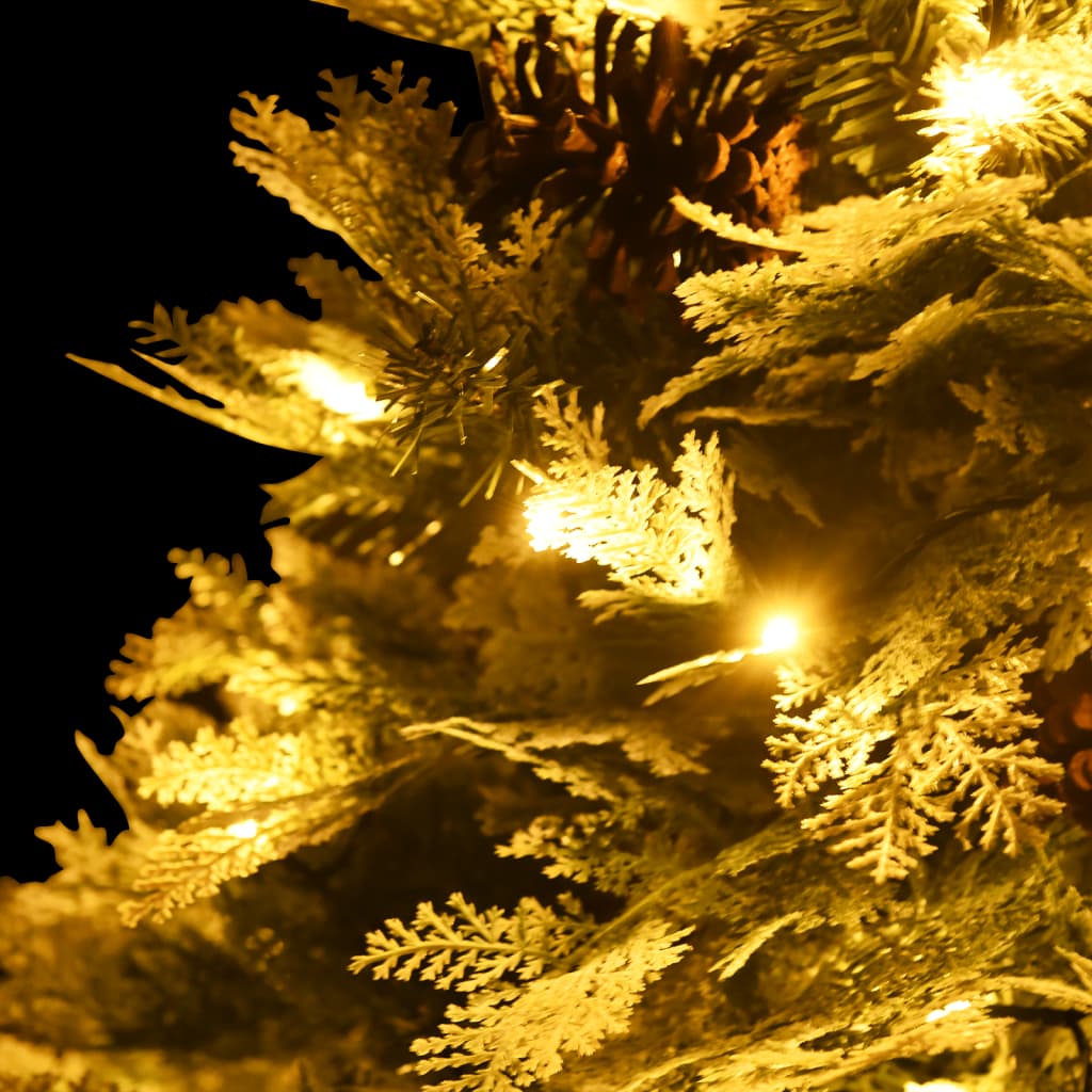 Kerstboom met LED en dennenappels 150 cm PVC en PE groen – afbeelding 5