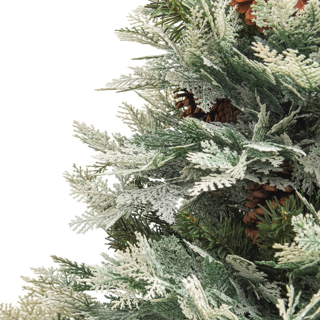 Kerstboom met LED en dennenappels 150 cm PVC en PE groen – afbeelding 6