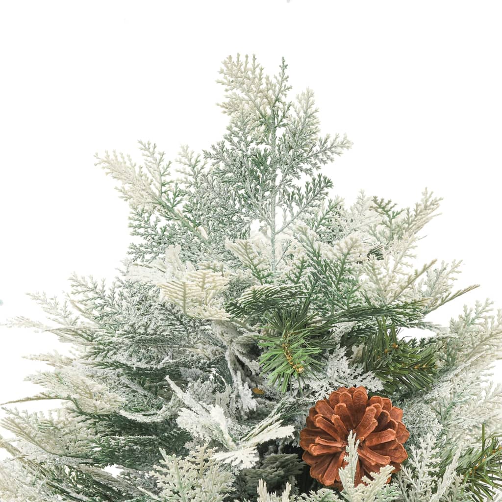 Kerstboom met LED en dennenappels 150 cm PVC en PE groen – afbeelding 7