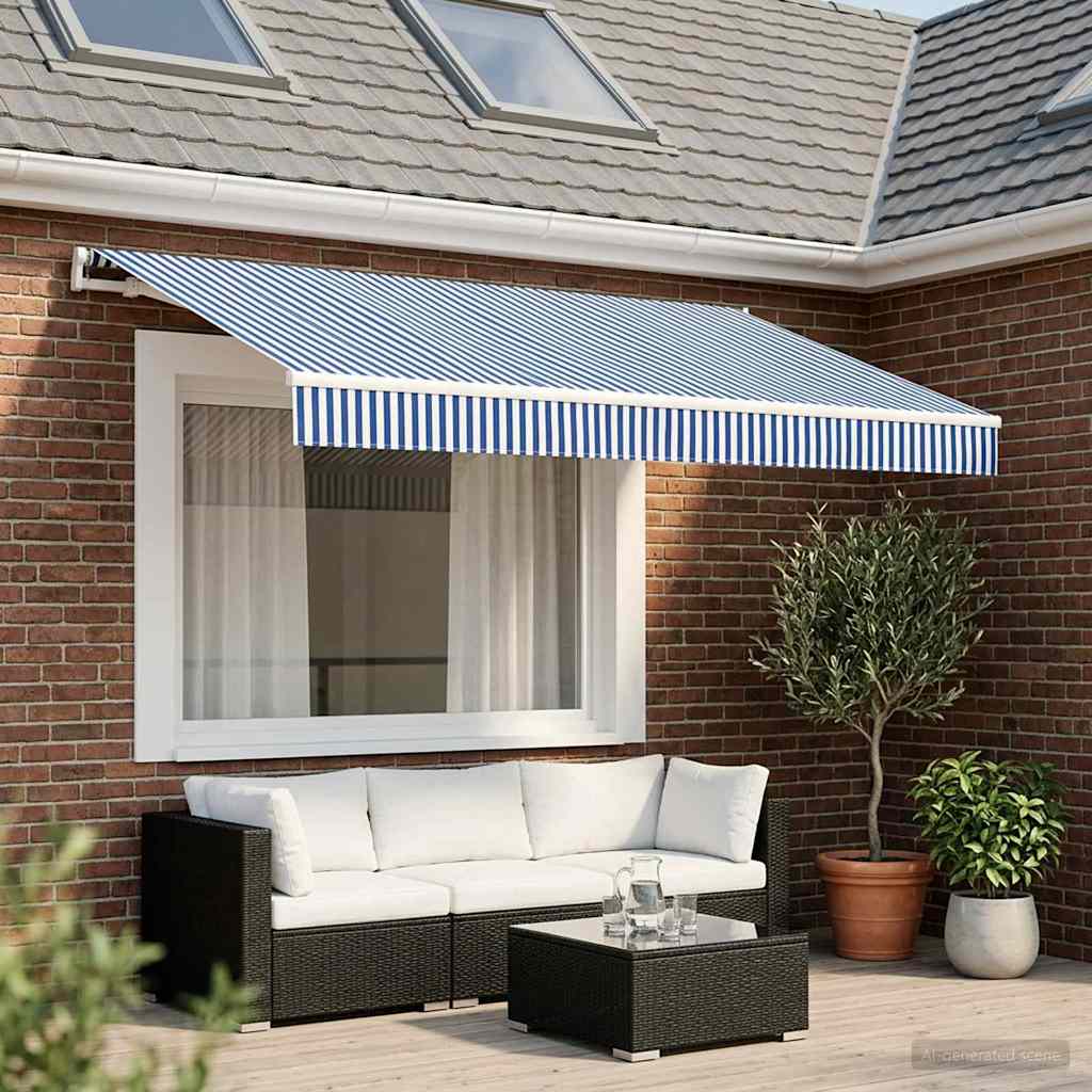 Vervangingsdoek voor zonnescherm Blauw en Wit 350 x 250 cm