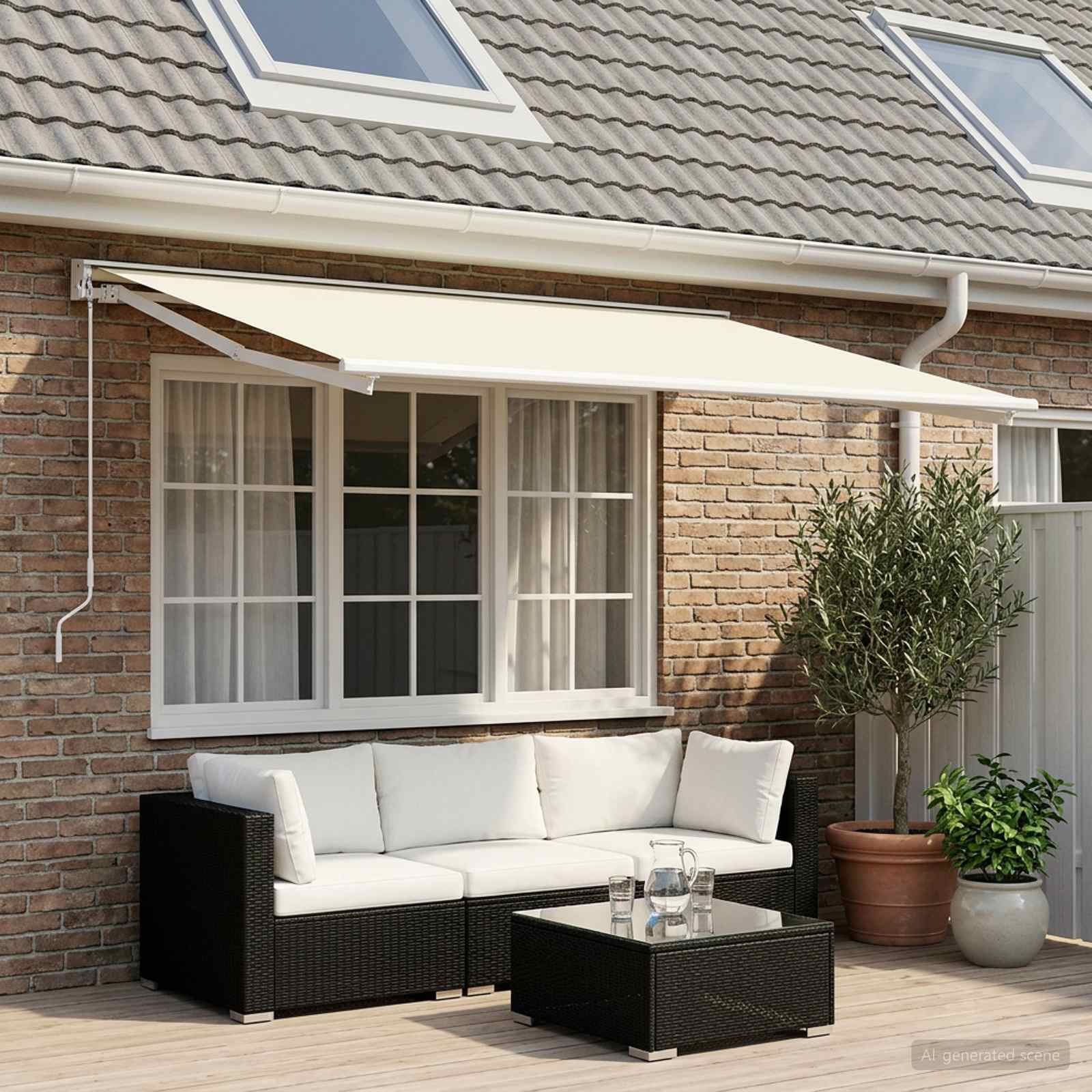 Vervangingsdoek voor zonnescherm Crèmekleurig 350 x 200 cm – afbeelding 1