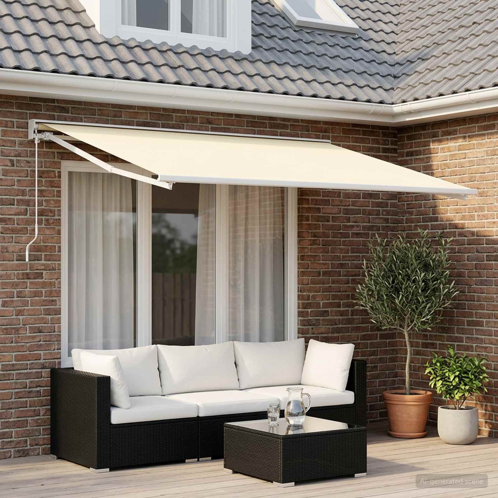 Vervangingsdoek voor zonnescherm Crèmekleurig 300 x 250 cm