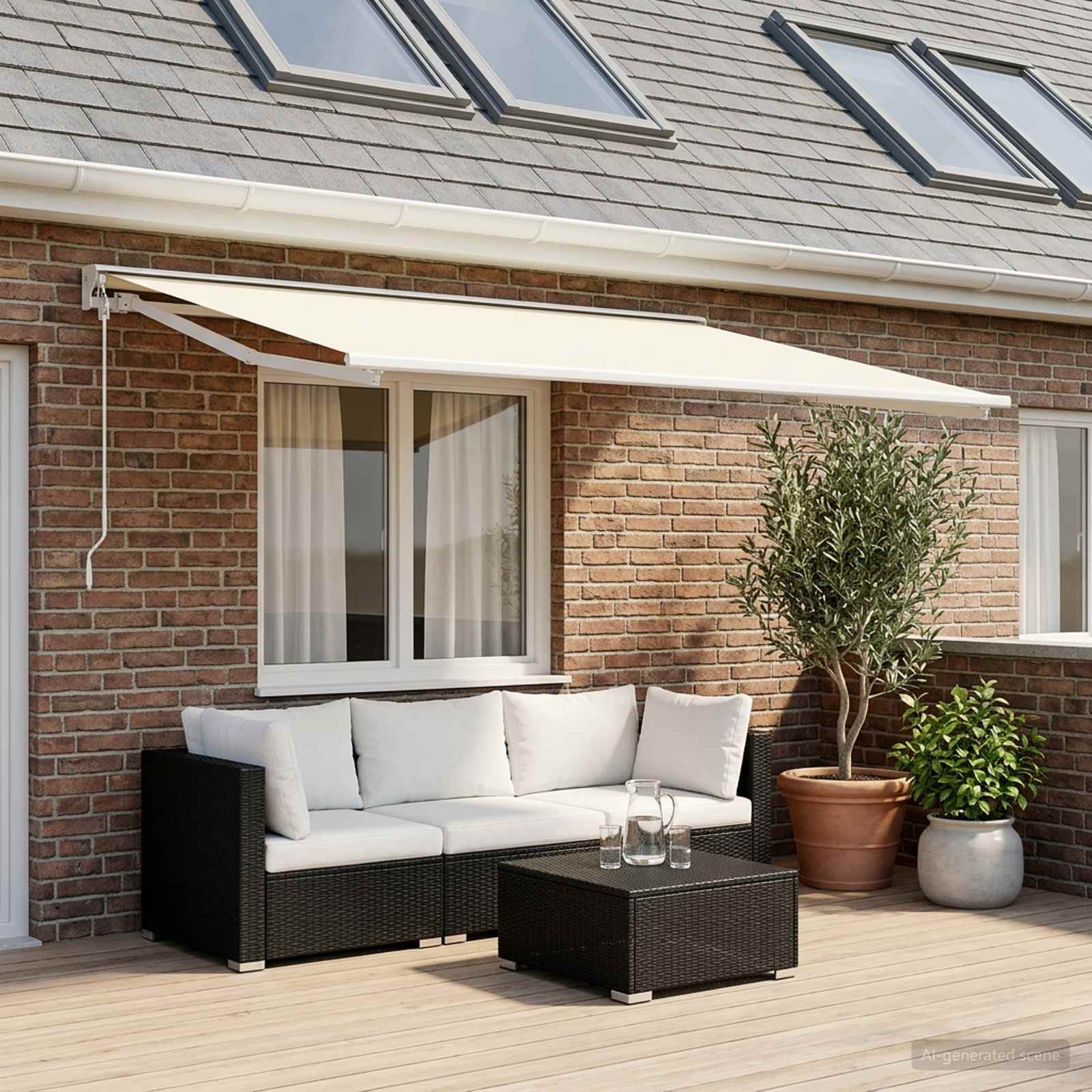 Vervangingsdoek voor zonnescherm Crèmekleurig 400 × 300 cm
