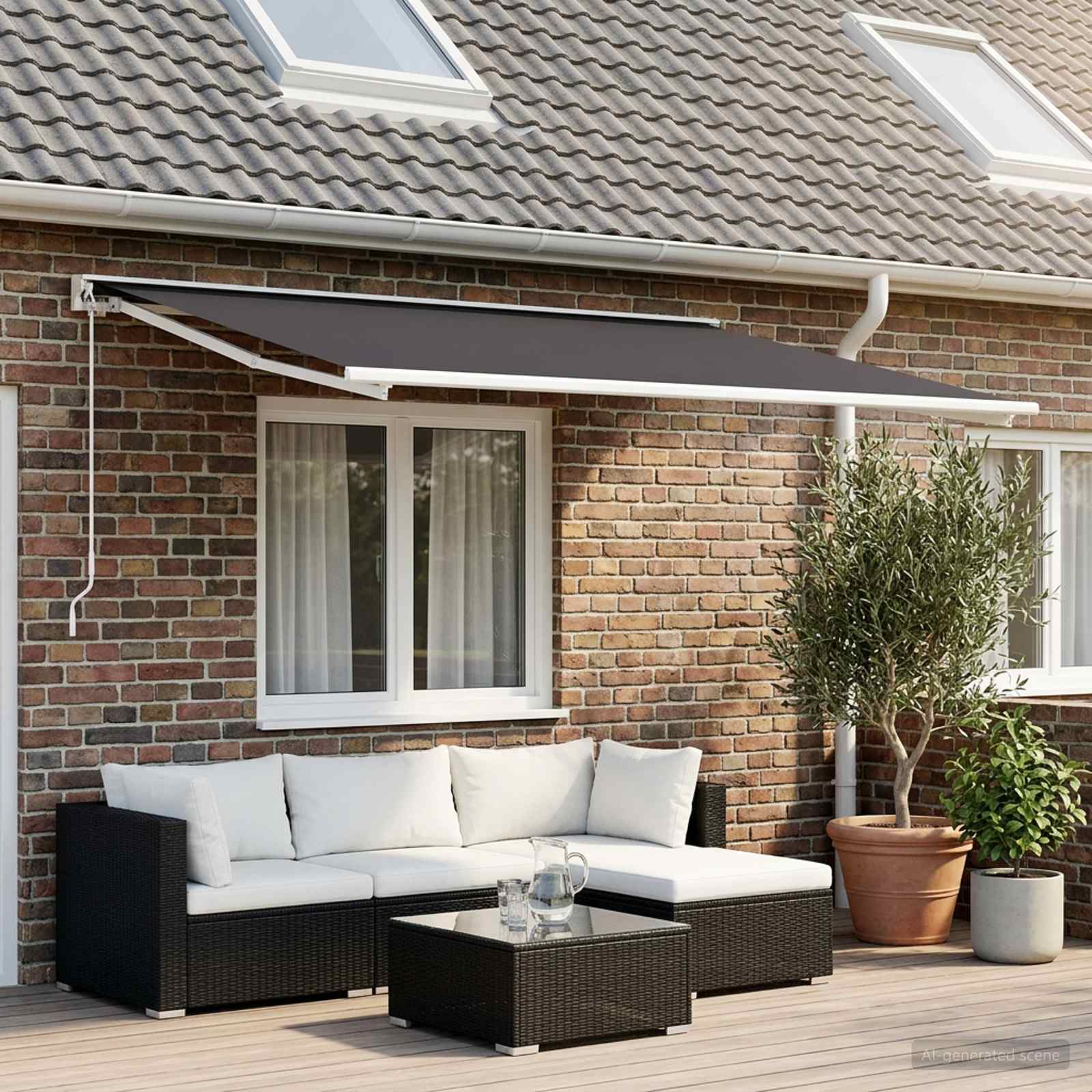 Vervangingsdoek voor zonnescherm Antracietkleurig 350 x 200 cm – afbeelding 1