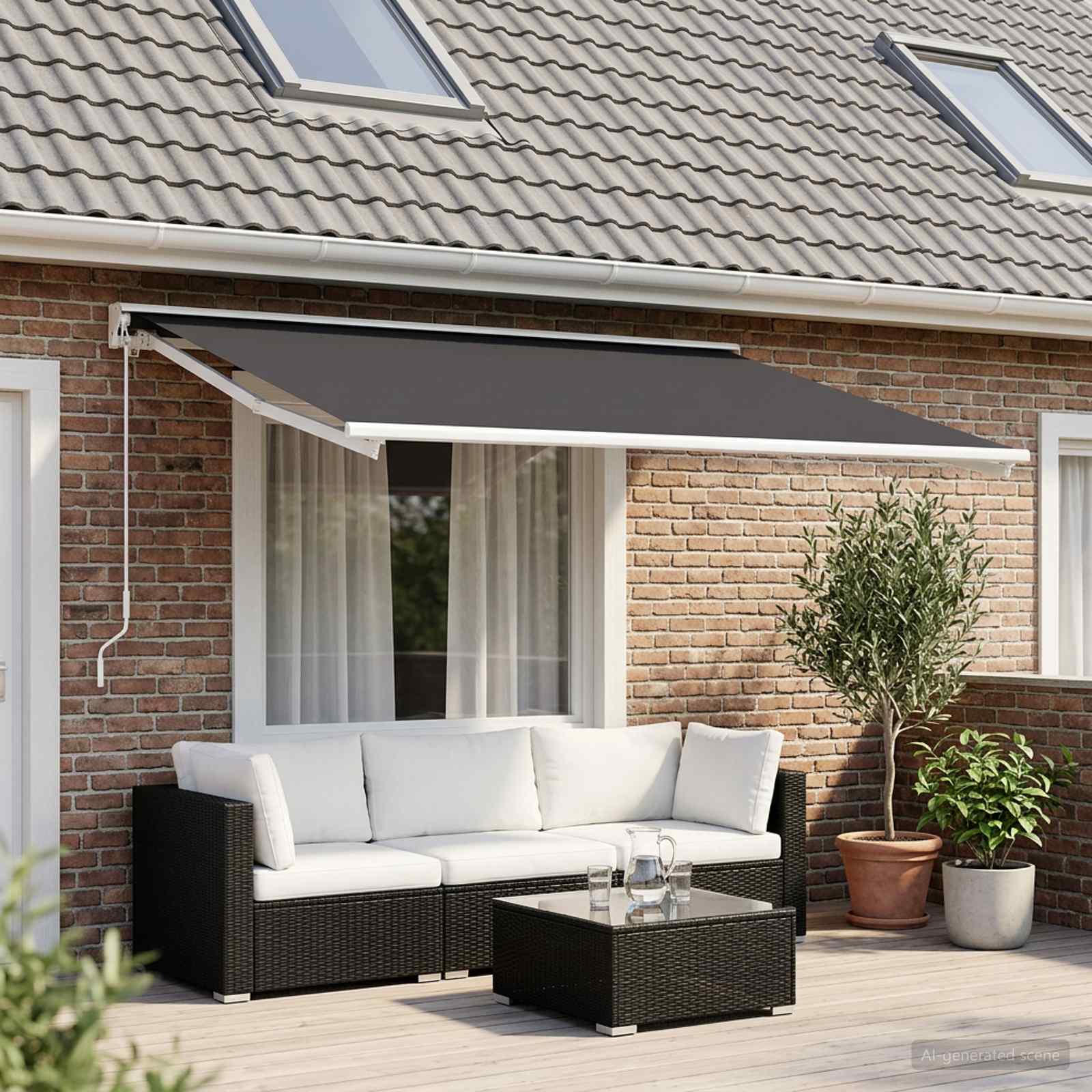 Vervangingsdoek voor zonnescherm Antracietkleurig 400 × 350 cm