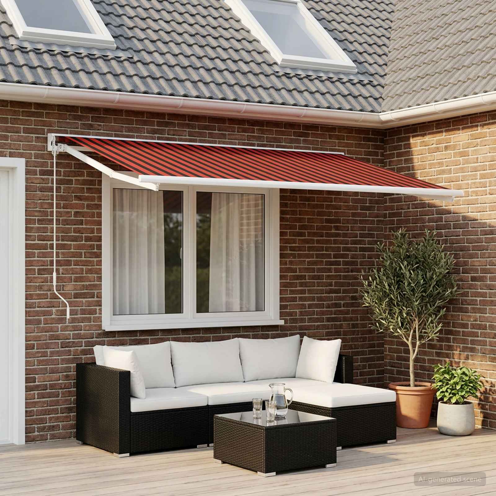 Vervangingsdoek voor zonnescherm Oranje en bruin 600 × 350 cm