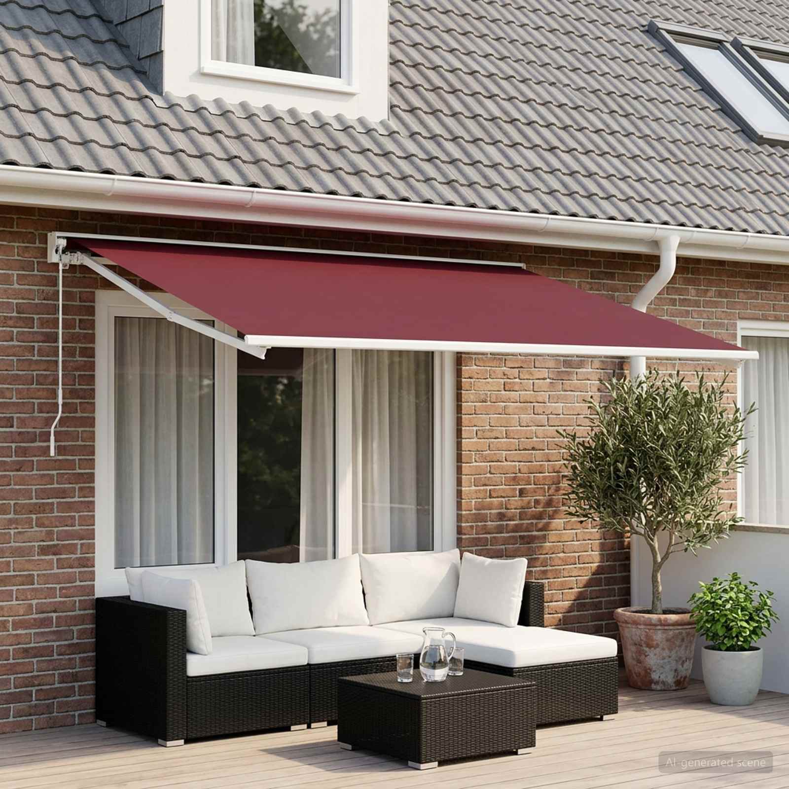 Vervangingsdoek voor zonnescherm Bordeaux Rood 400 x 200 cm – afbeelding 1