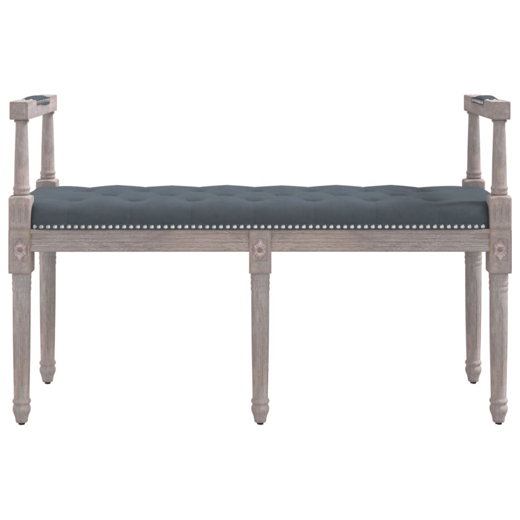Bankje 110x40x70 cm fluweel donkergrijs – afbeelding 3