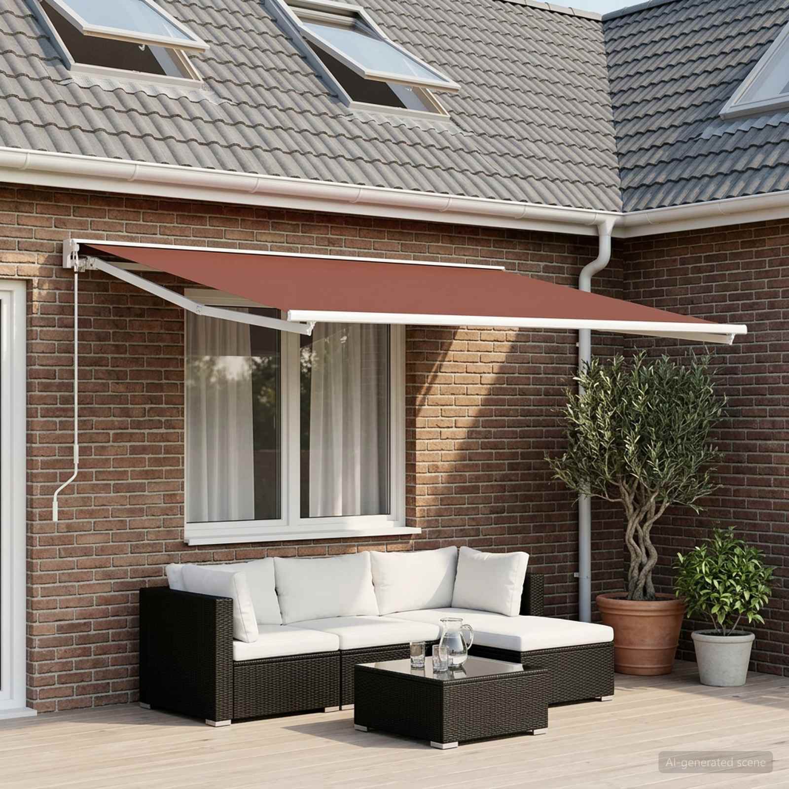 Vervangingsdoek voor zonnescherm Bruin 400 x 200 cm Polyester
