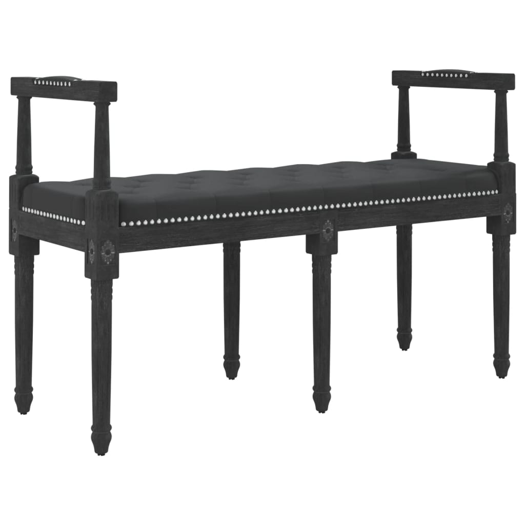 Bankje 110x40x70 cm fluweel zwart – afbeelding 2