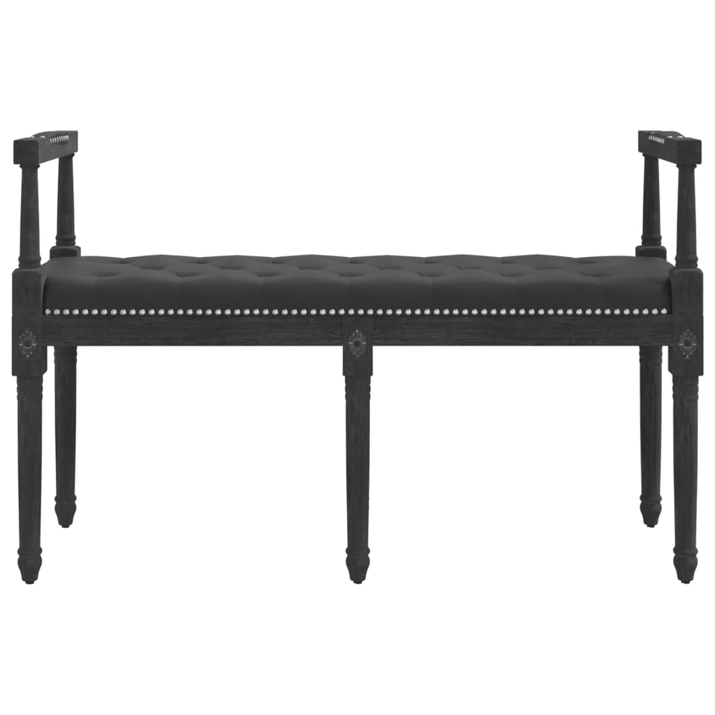 Bankje 110x40x70 cm fluweel zwart – afbeelding 3