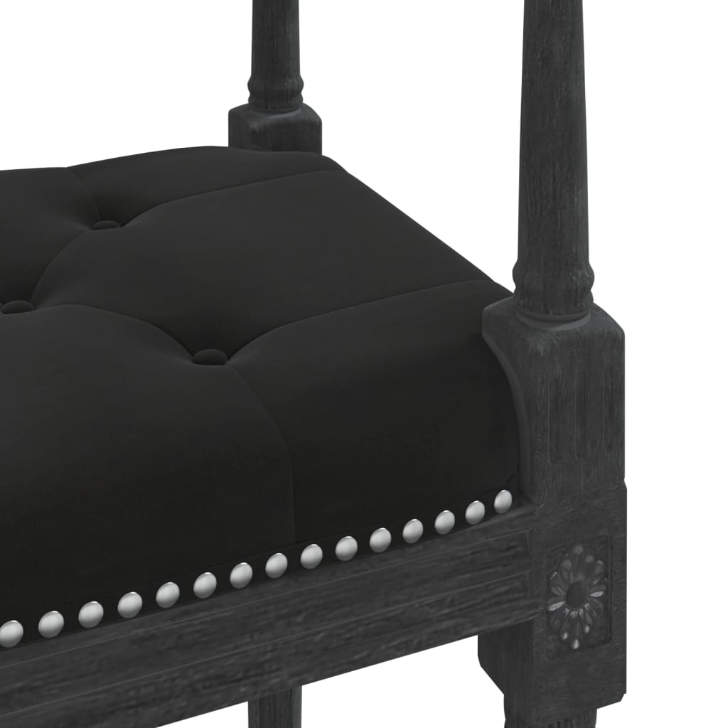 Bankje 110x40x70 cm fluweel zwart – afbeelding 5
