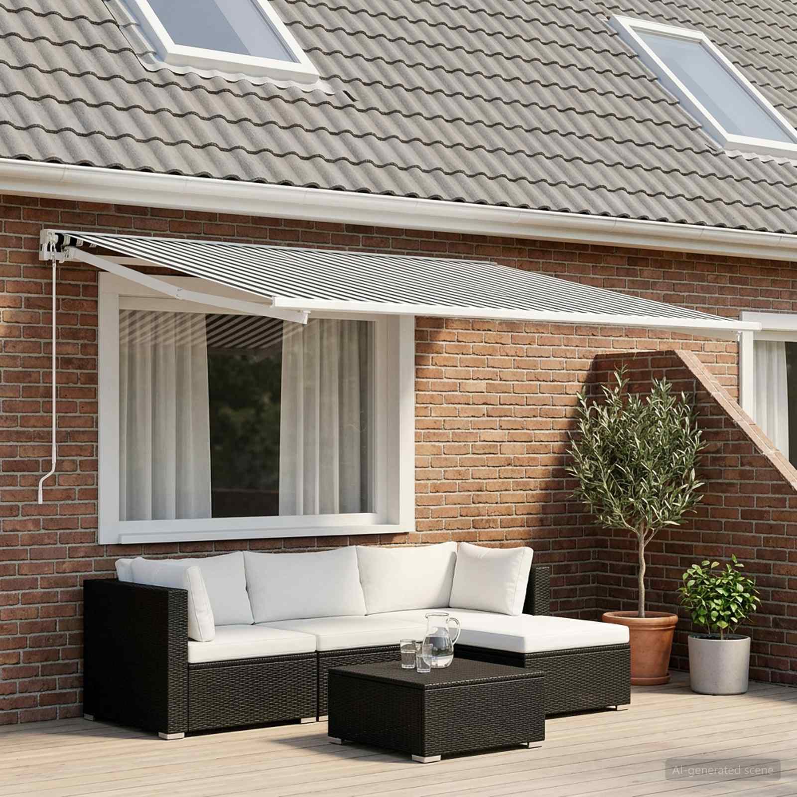 Vervangingsdoek voor zonnescherm Antraciet en Wit 500 × 300 cm