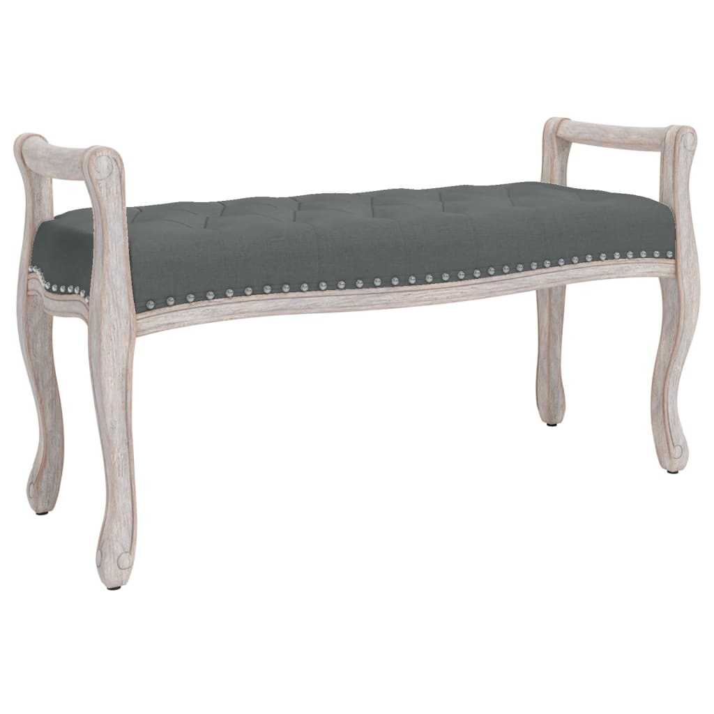 Bankje 110x45x60 cm stof donkergrijs – afbeelding 2