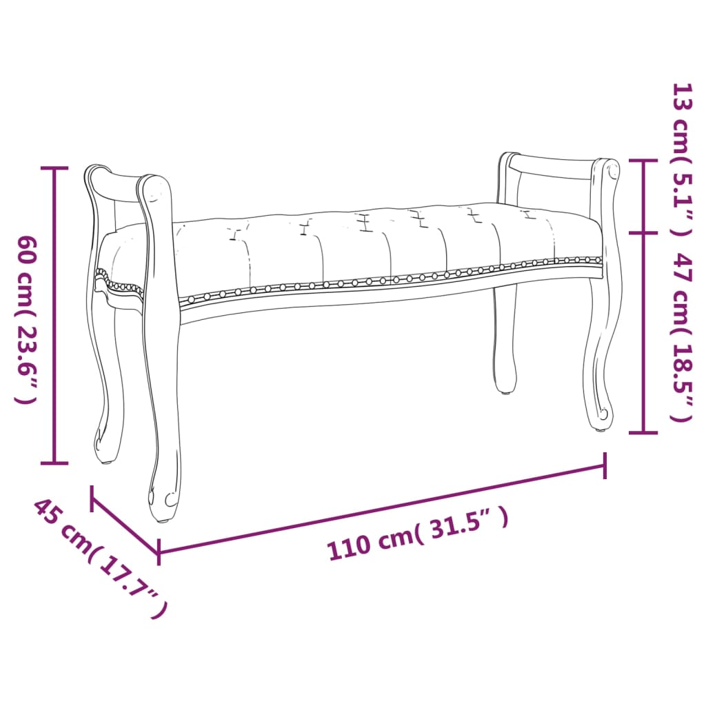 Bankje 110x45x60 cm stof donkergrijs – afbeelding 7