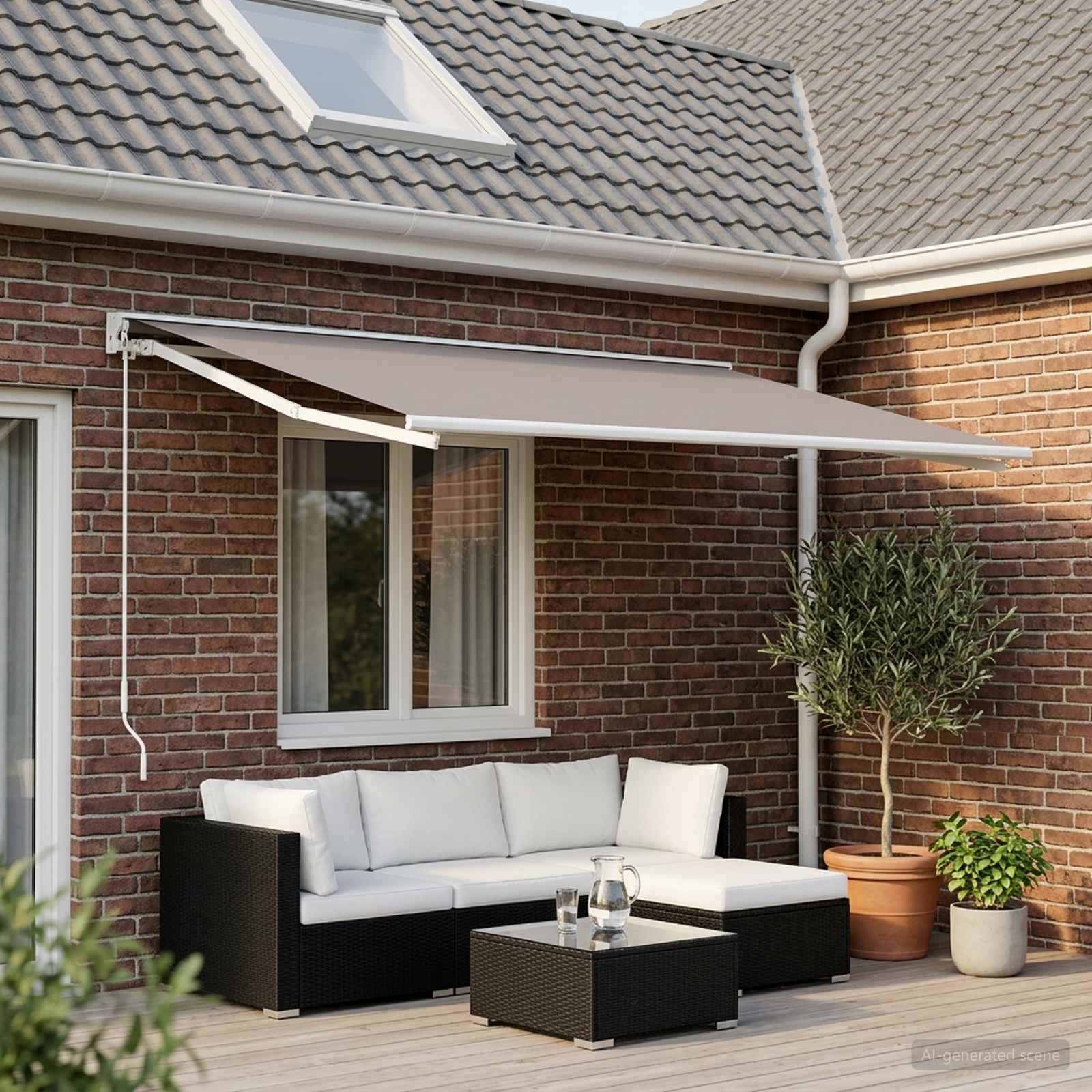 Vervangingsdoek voor zonnescherm Lichtgrijs 350 x 250 cm – afbeelding 1
