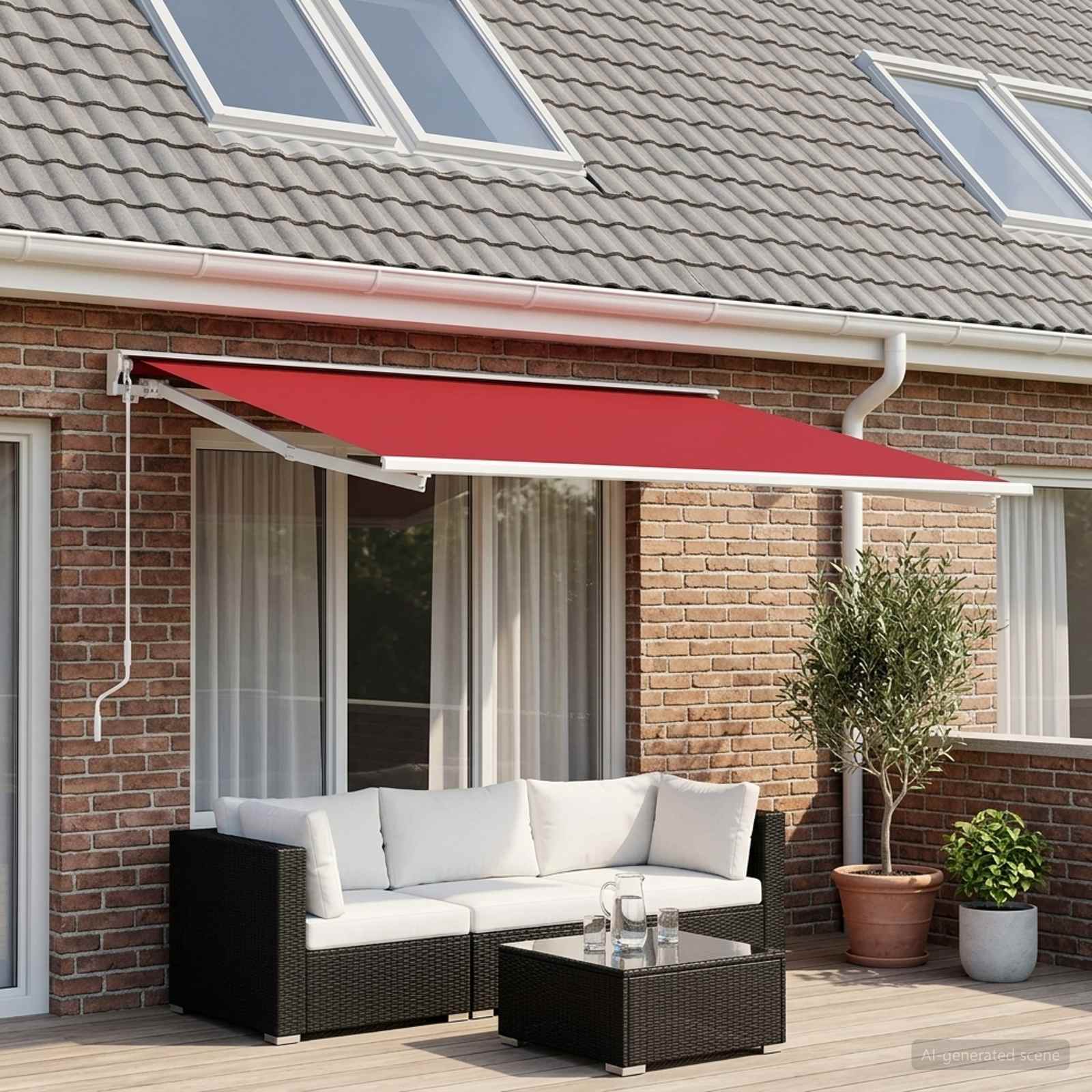 Vervangingsdoek voor zonnescherm Rood 350 x 250 cm Polyester