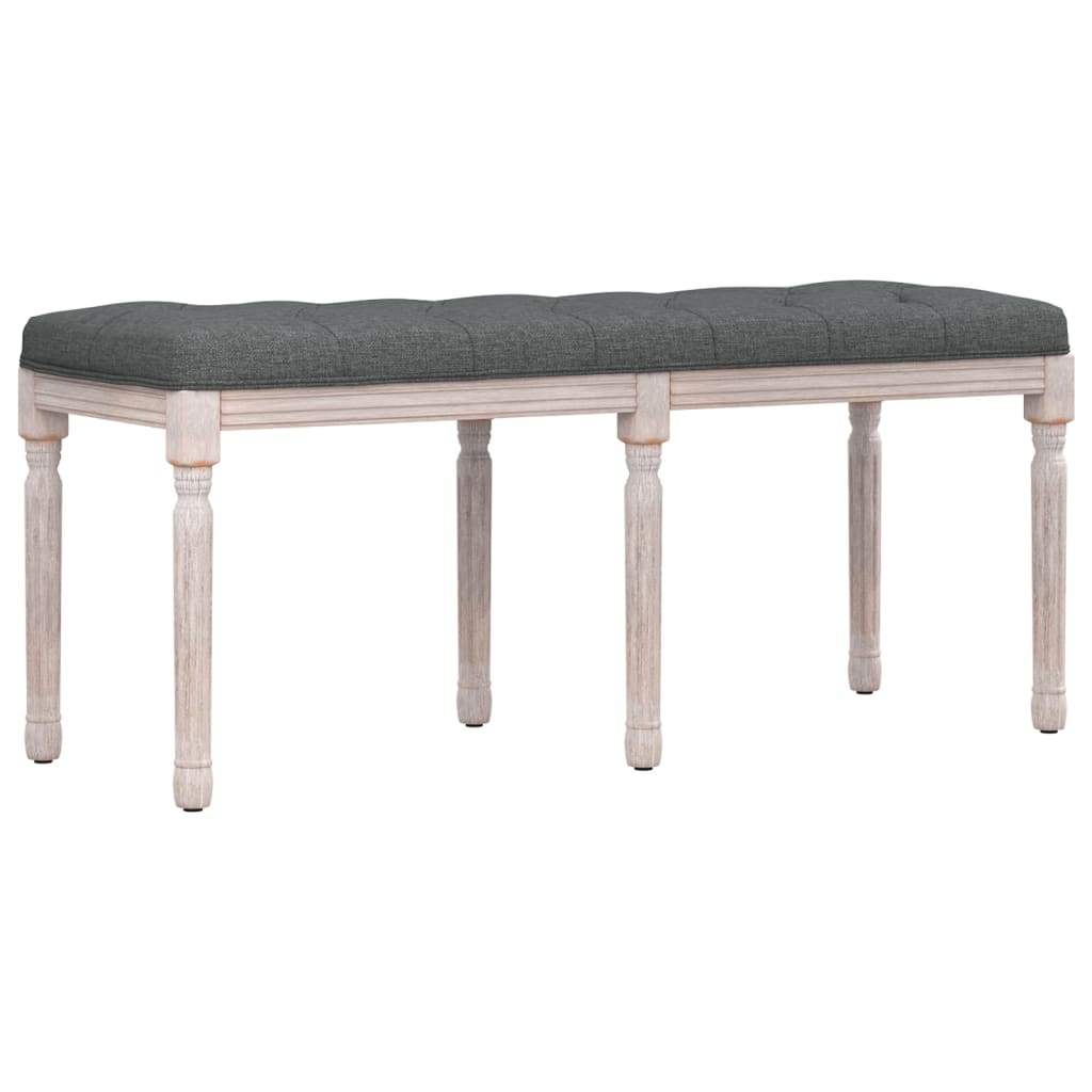 Bankje 110x40x49 cm stof donkergrijs – afbeelding 2